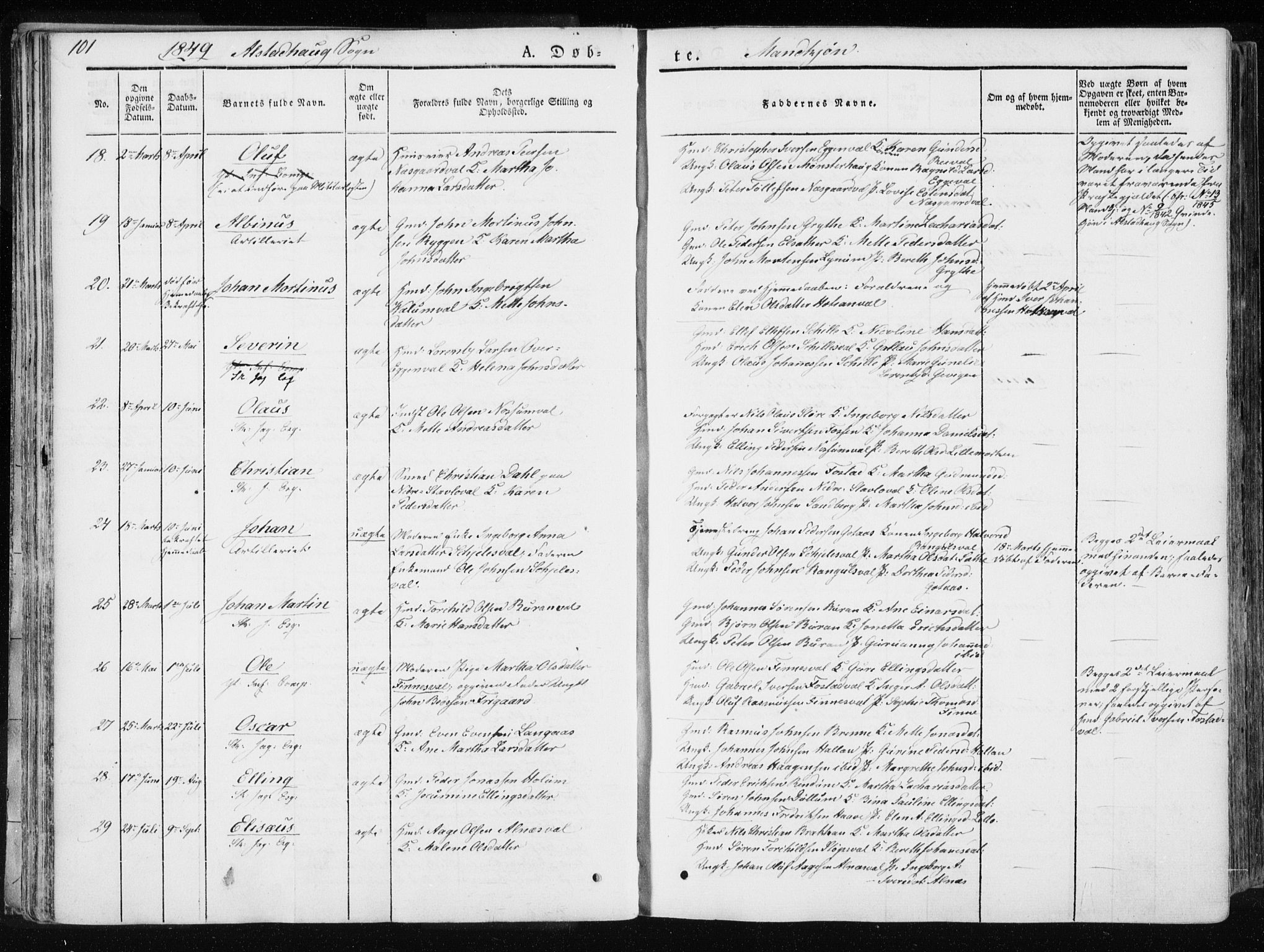 Ministerialprotokoller, klokkerbøker og fødselsregistre - Nord-Trøndelag, AV/SAT-A-1458/717/L0154: Parish register (official) no. 717A06 /1, 1836-1849, p. 101