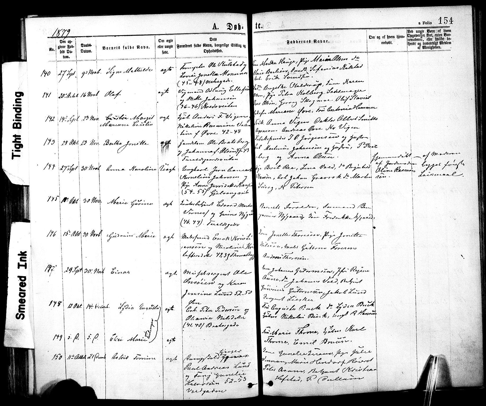 Ministerialprotokoller, klokkerbøker og fødselsregistre - Sør-Trøndelag, SAT/A-1456/602/L0118: Parish register (official) no. 602A16, 1873-1879, p. 154
