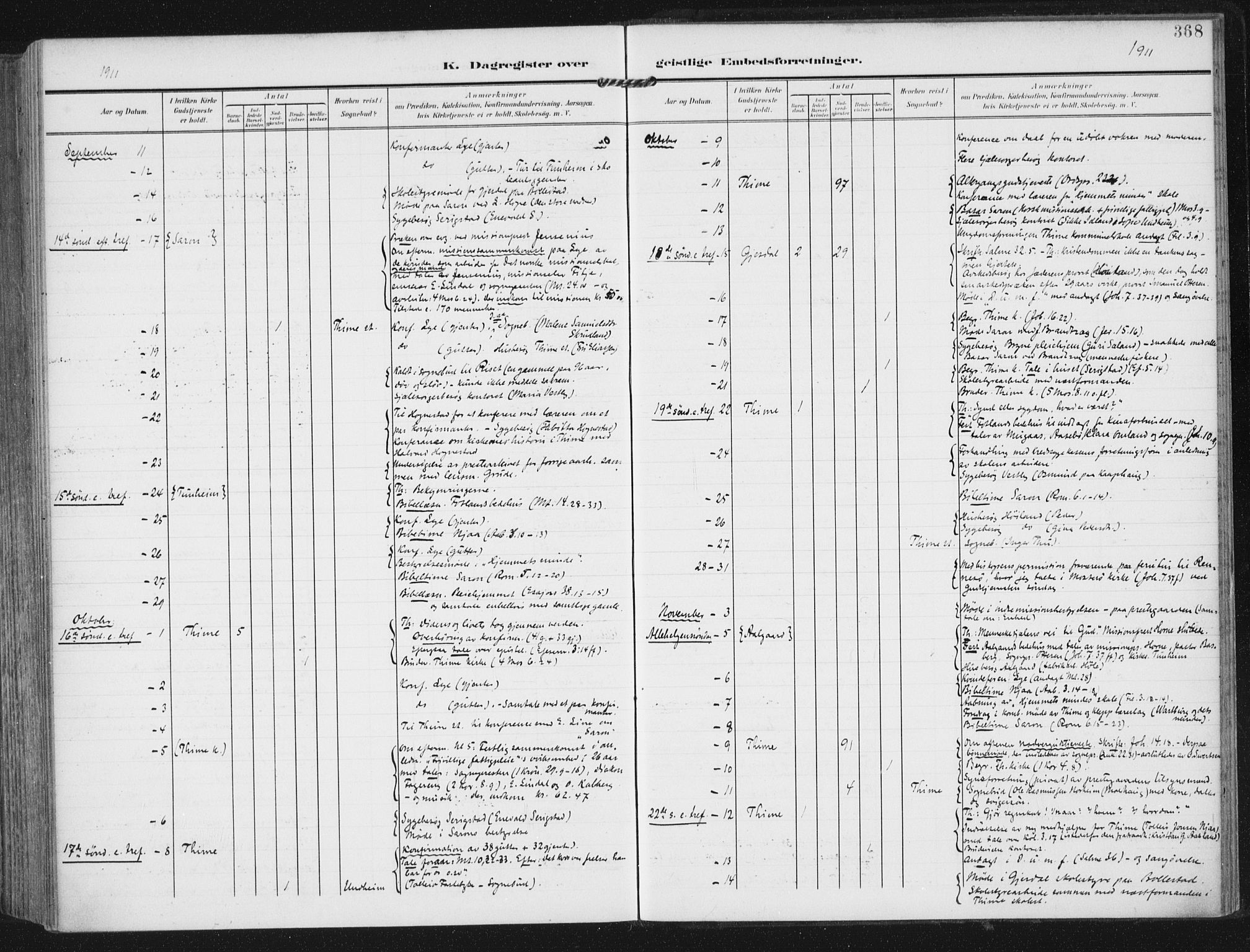 Lye sokneprestkontor, AV/SAST-A-101794/002/A/L0001: Parish register (official) no. A 12, 1904-1920, p. 368