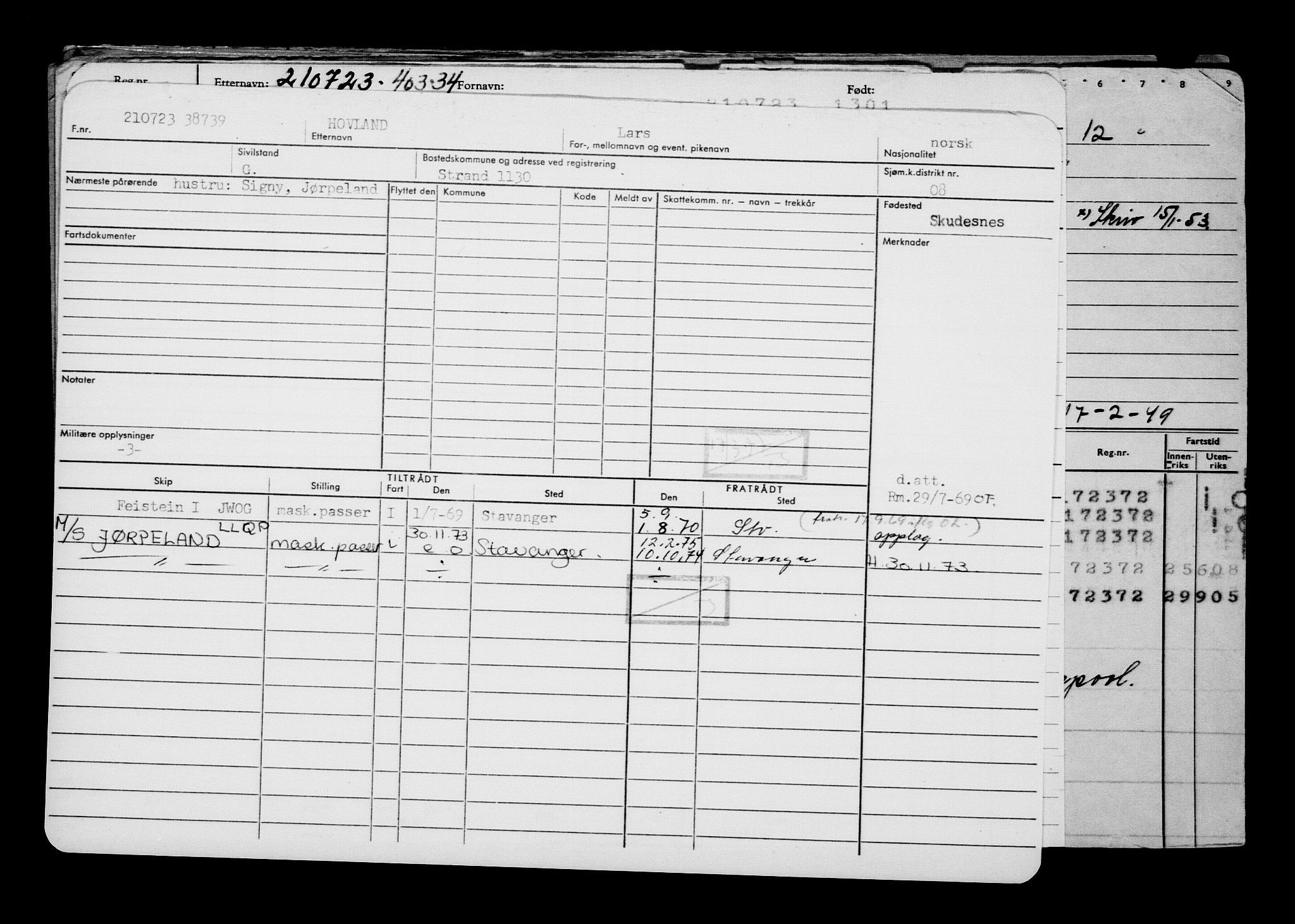 Direktoratet for sjømenn, AV/RA-S-3545/G/Gb/L0221: Hovedkort, 1923, p. 203