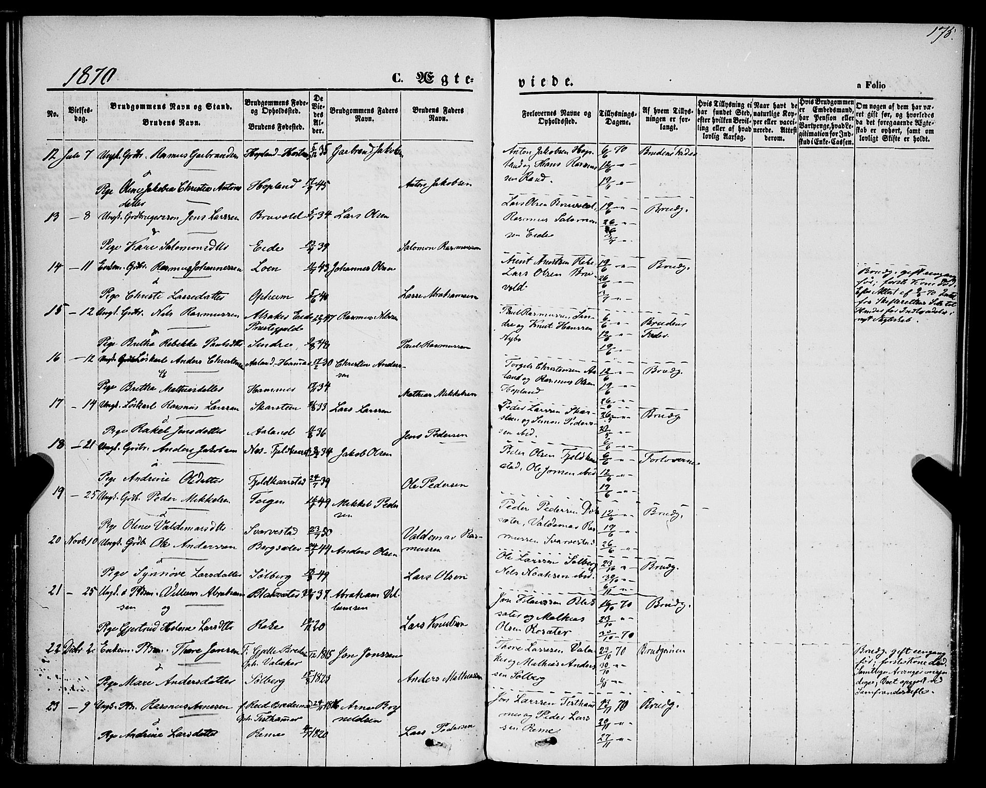 Innvik sokneprestembete, AV/SAB-A-80501: Parish register (official) no. A 6, 1865-1878, p. 175