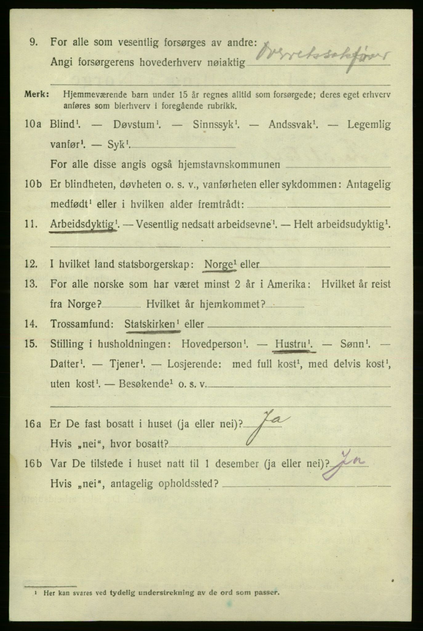 SAO, 1920 census for Fredrikshald, 1920, p. 18454