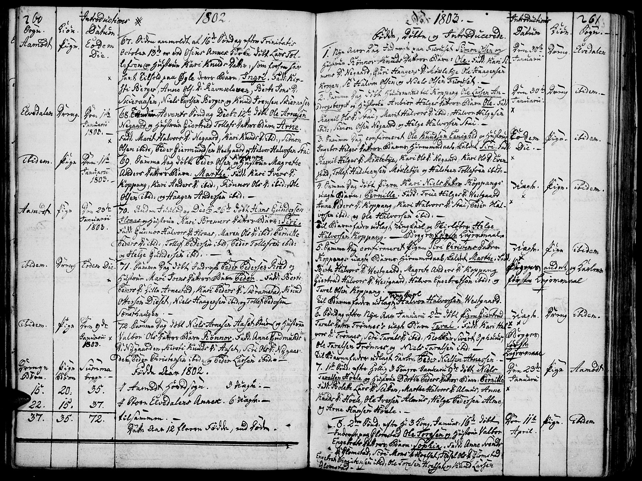 Åmot prestekontor, Hedmark, SAH/PREST-056/H/Ha/Haa/L0003: Parish register (official) no. 3, 1780-1810, p. 260-261