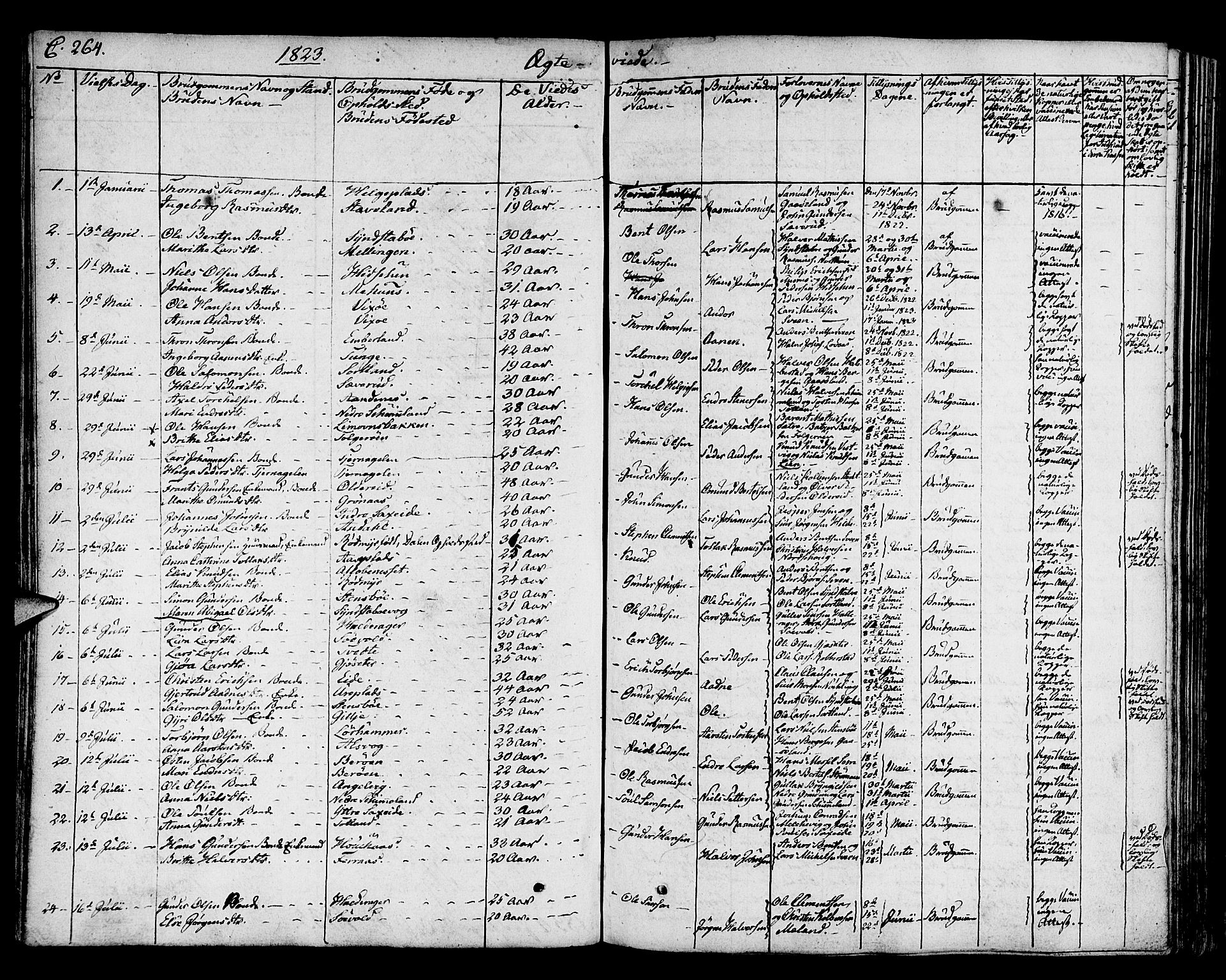 Finnås sokneprestembete, AV/SAB-A-99925/H/Ha/Haa/Haaa/L0005: Parish register (official) no. A 5, 1823-1835, p. 264