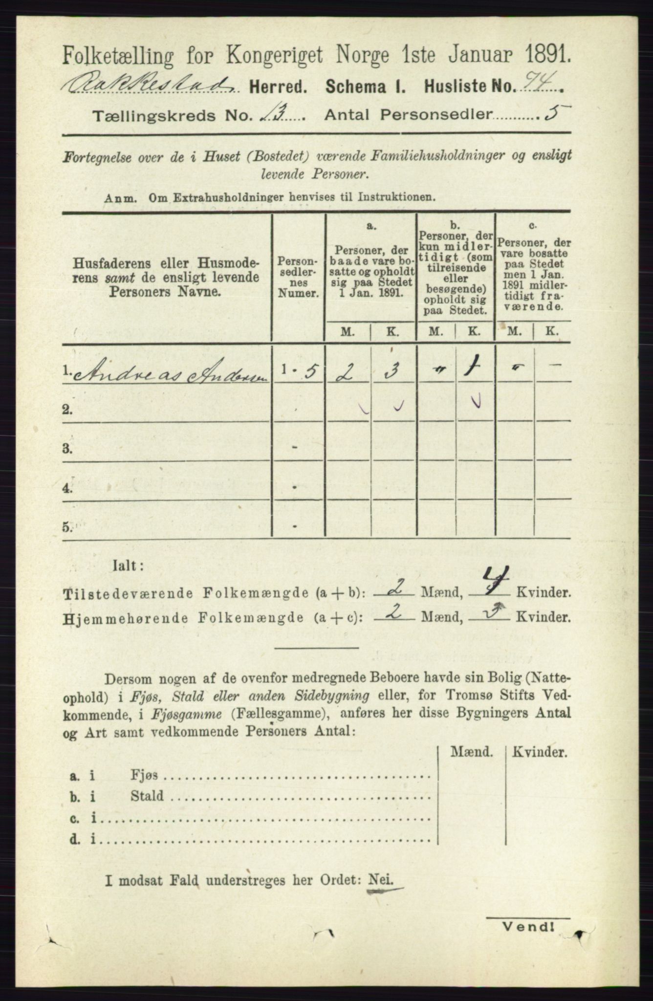 RA, 1891 census for 0128 Rakkestad, 1891, p. 6393