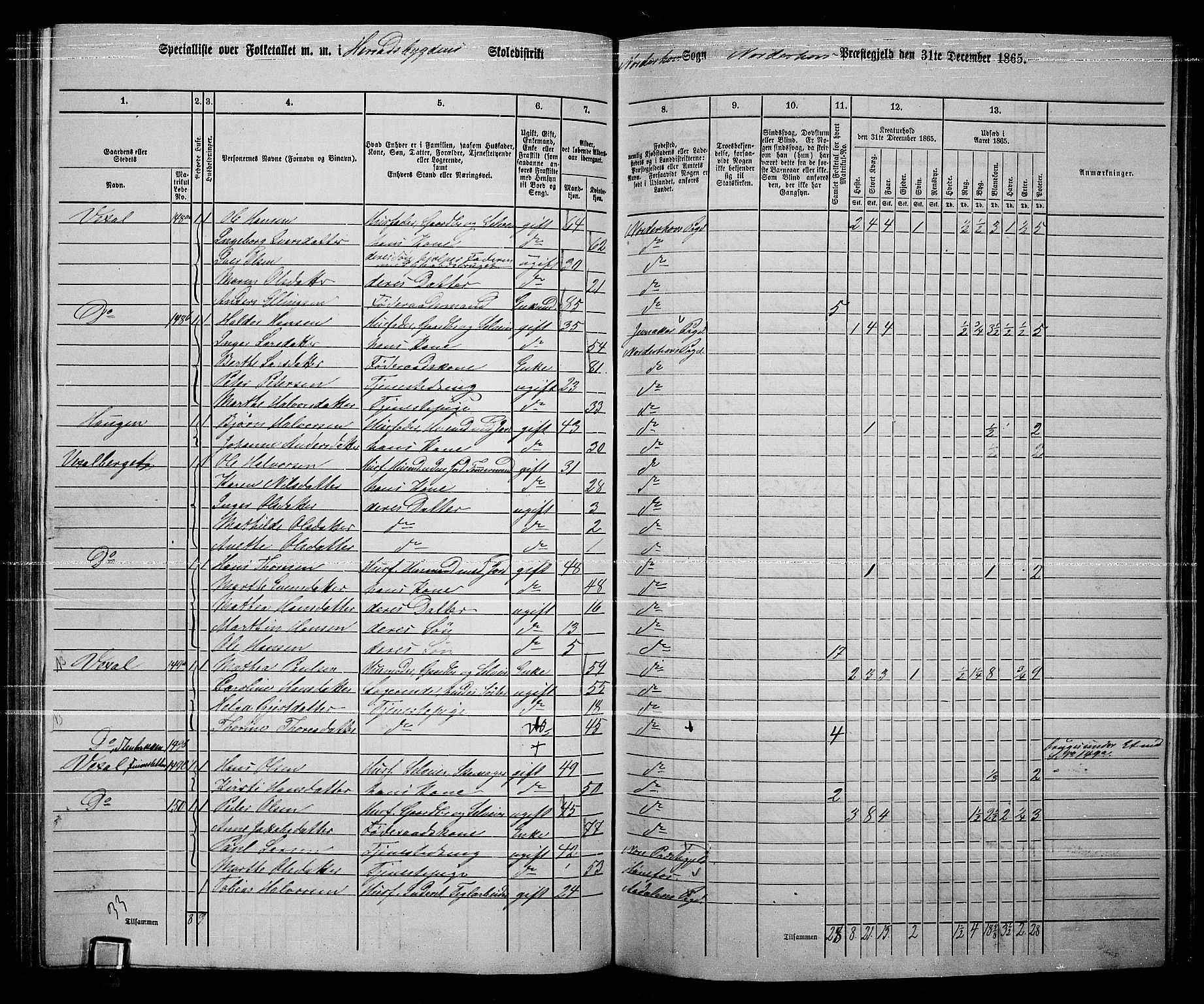 RA, 1865 census for Norderhov/Norderhov, Haug og Lunder, 1865, p. 177