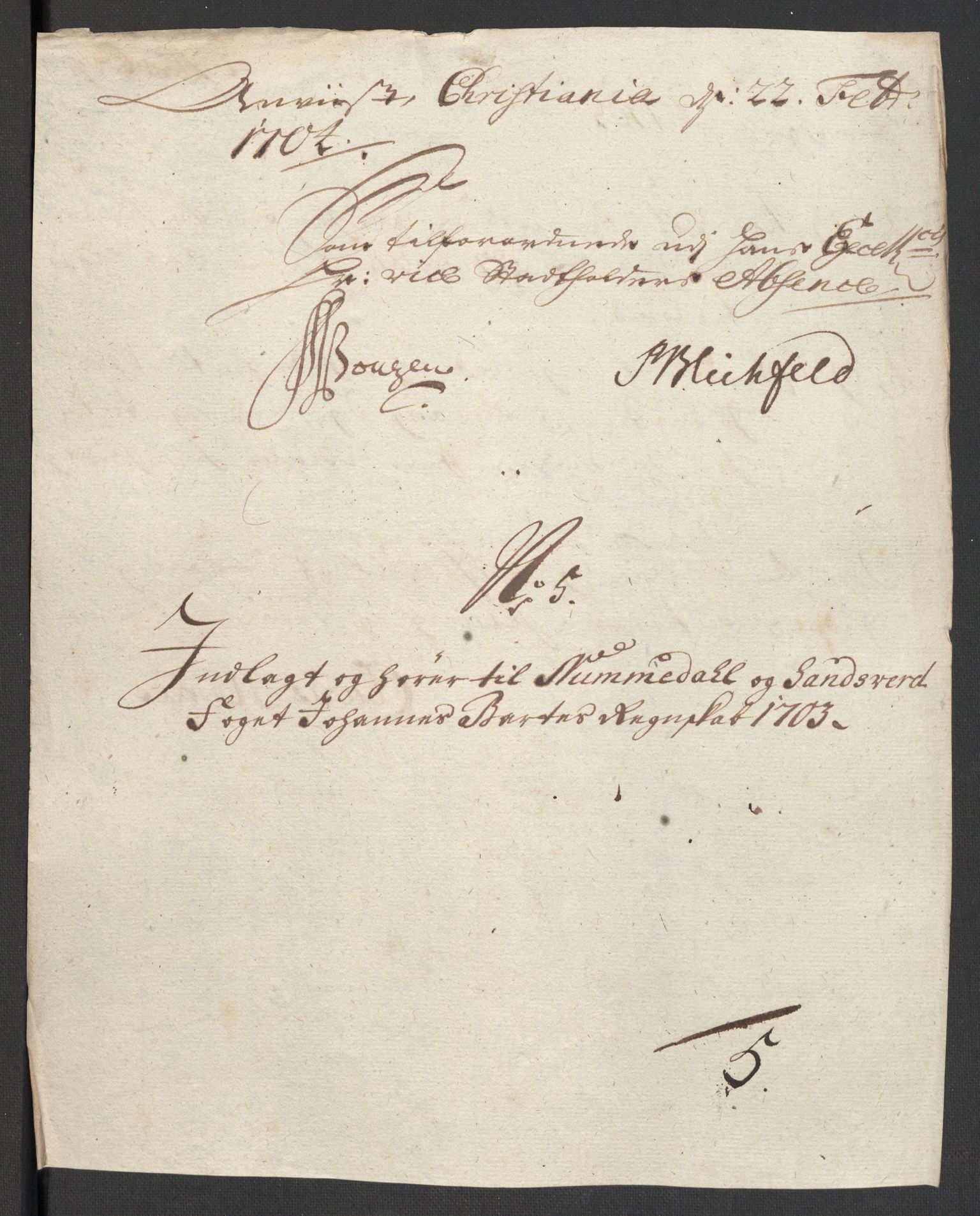 Rentekammeret inntil 1814, Reviderte regnskaper, Fogderegnskap, RA/EA-4092/R24/L1581: Fogderegnskap Numedal og Sandsvær, 1703, p. 46