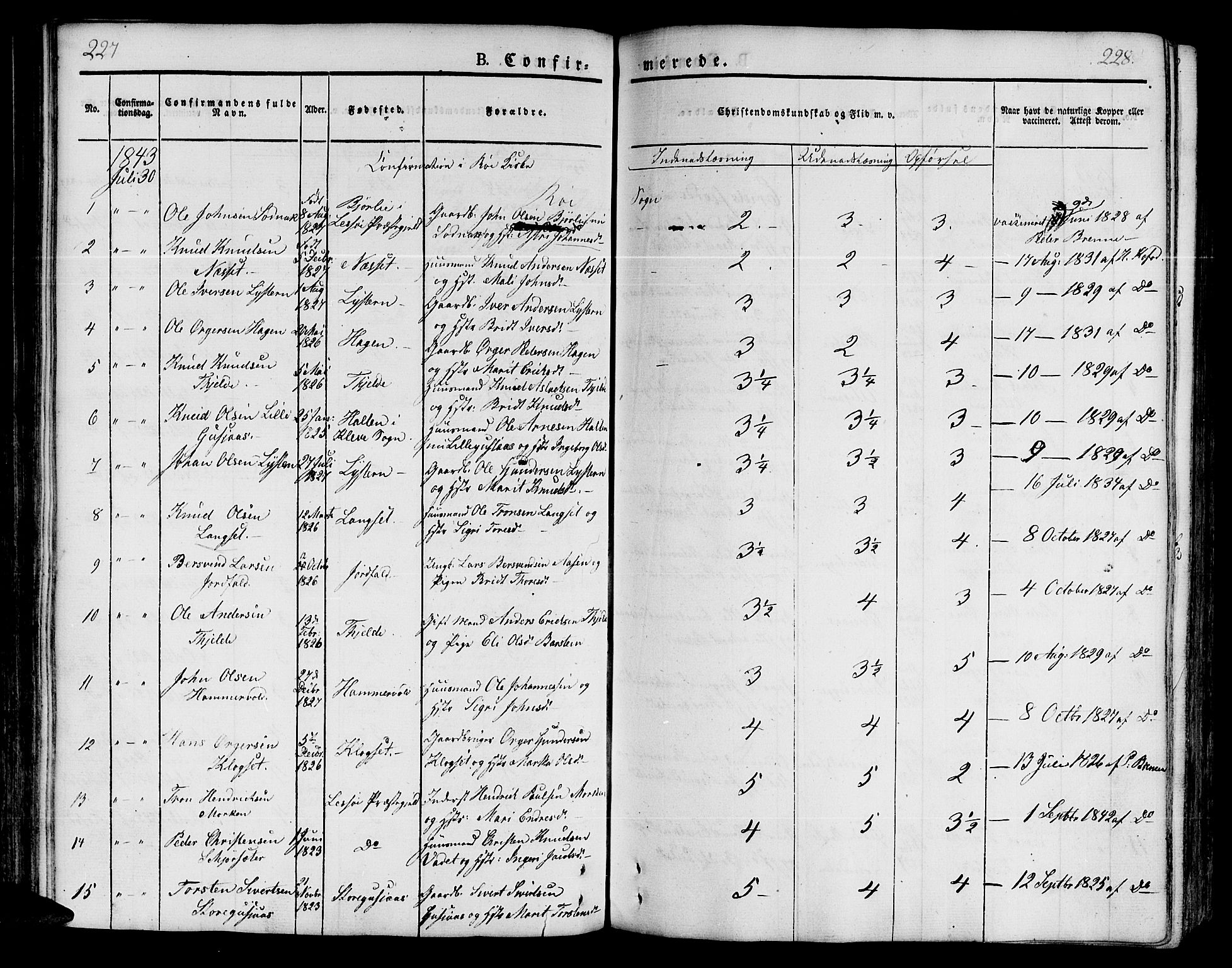 Ministerialprotokoller, klokkerbøker og fødselsregistre - Møre og Romsdal, SAT/A-1454/551/L0624: Parish register (official) no. 551A04, 1831-1845, p. 227-228