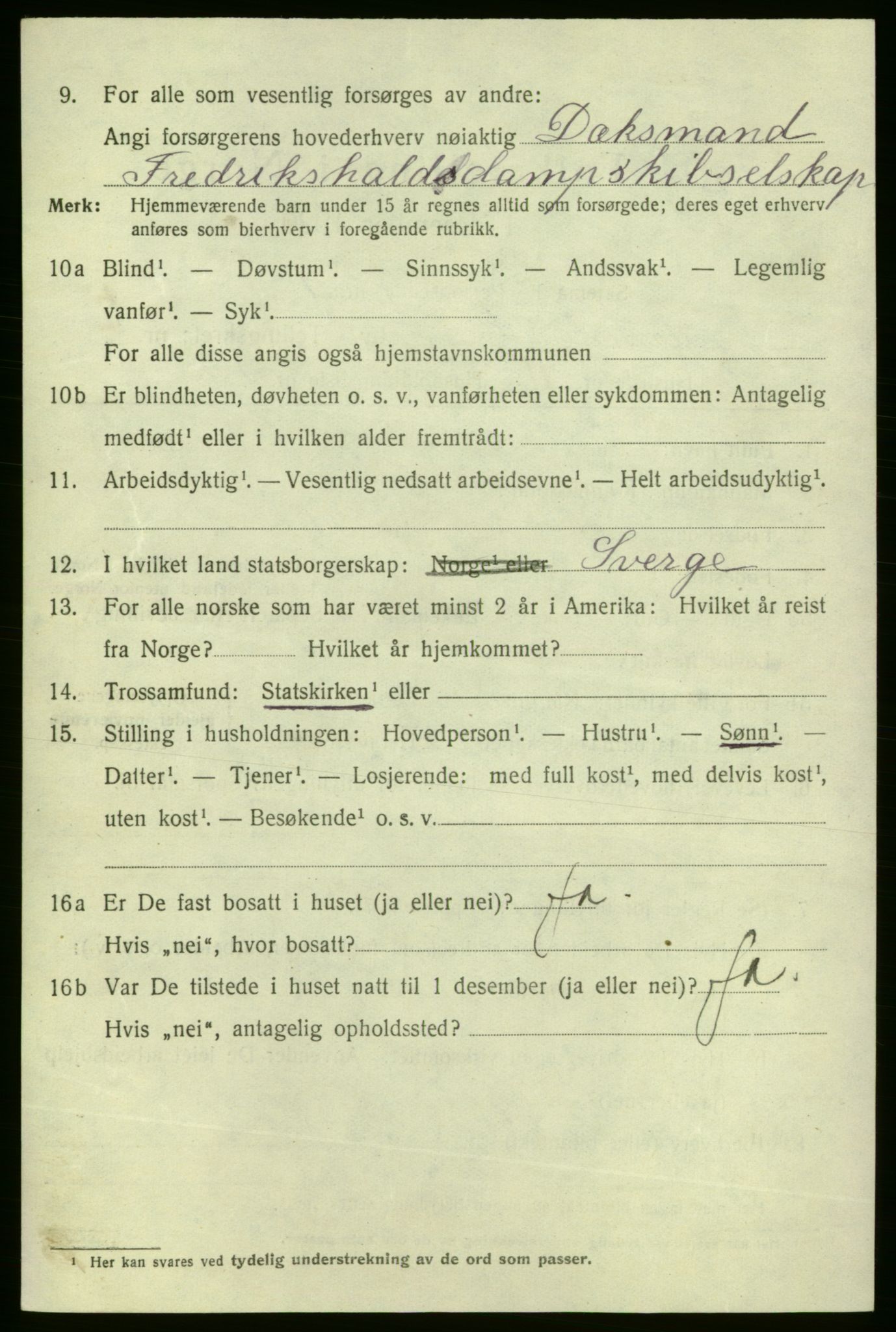 SAO, 1920 census for Fredrikshald, 1920, p. 9479