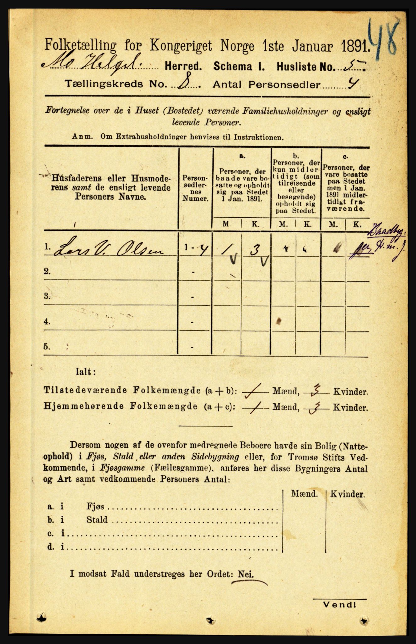 RA, 1891 census for 1833 Mo, 1891, p. 2851