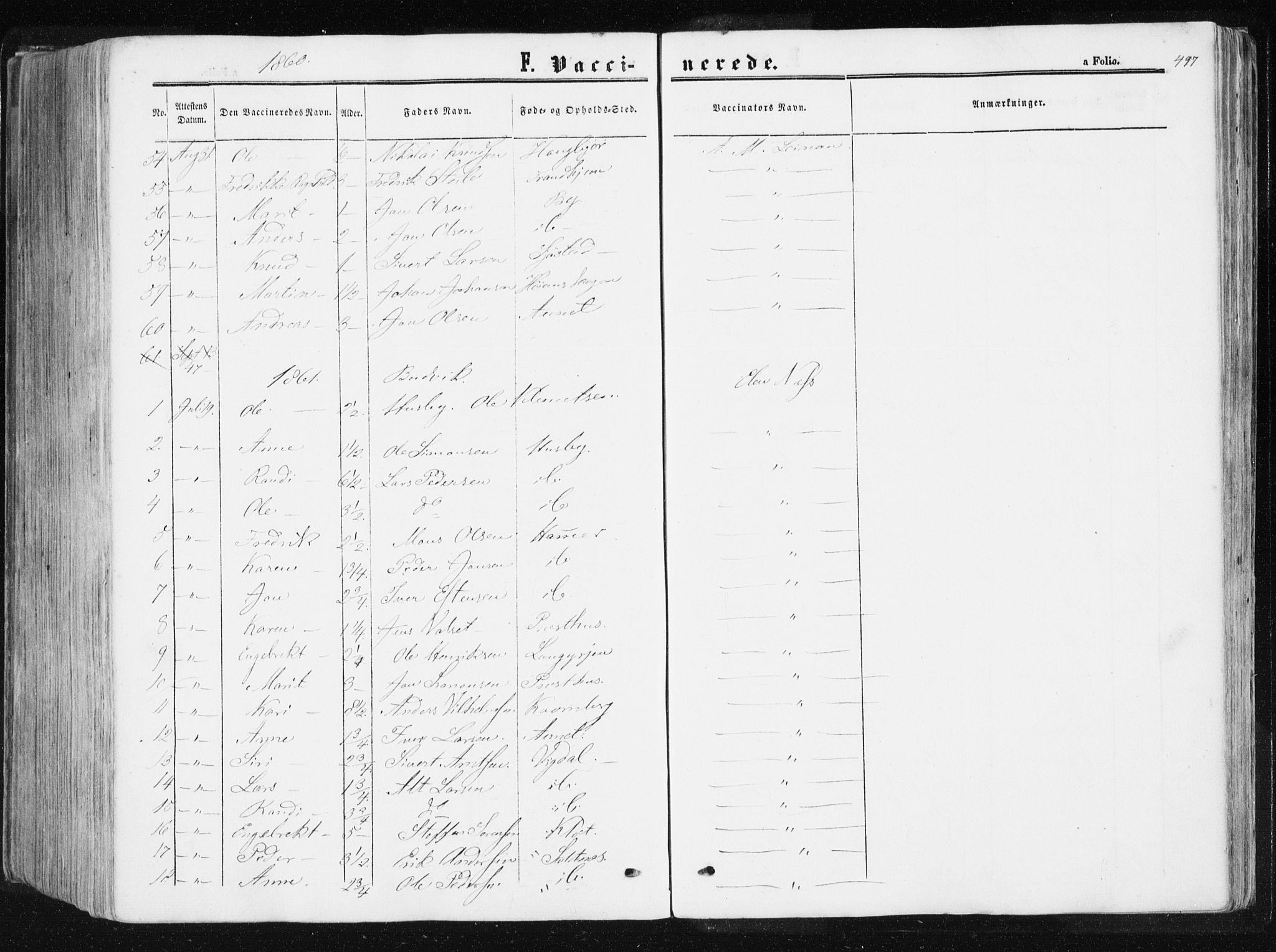 Ministerialprotokoller, klokkerbøker og fødselsregistre - Sør-Trøndelag, SAT/A-1456/612/L0377: Parish register (official) no. 612A09, 1859-1877, p. 497