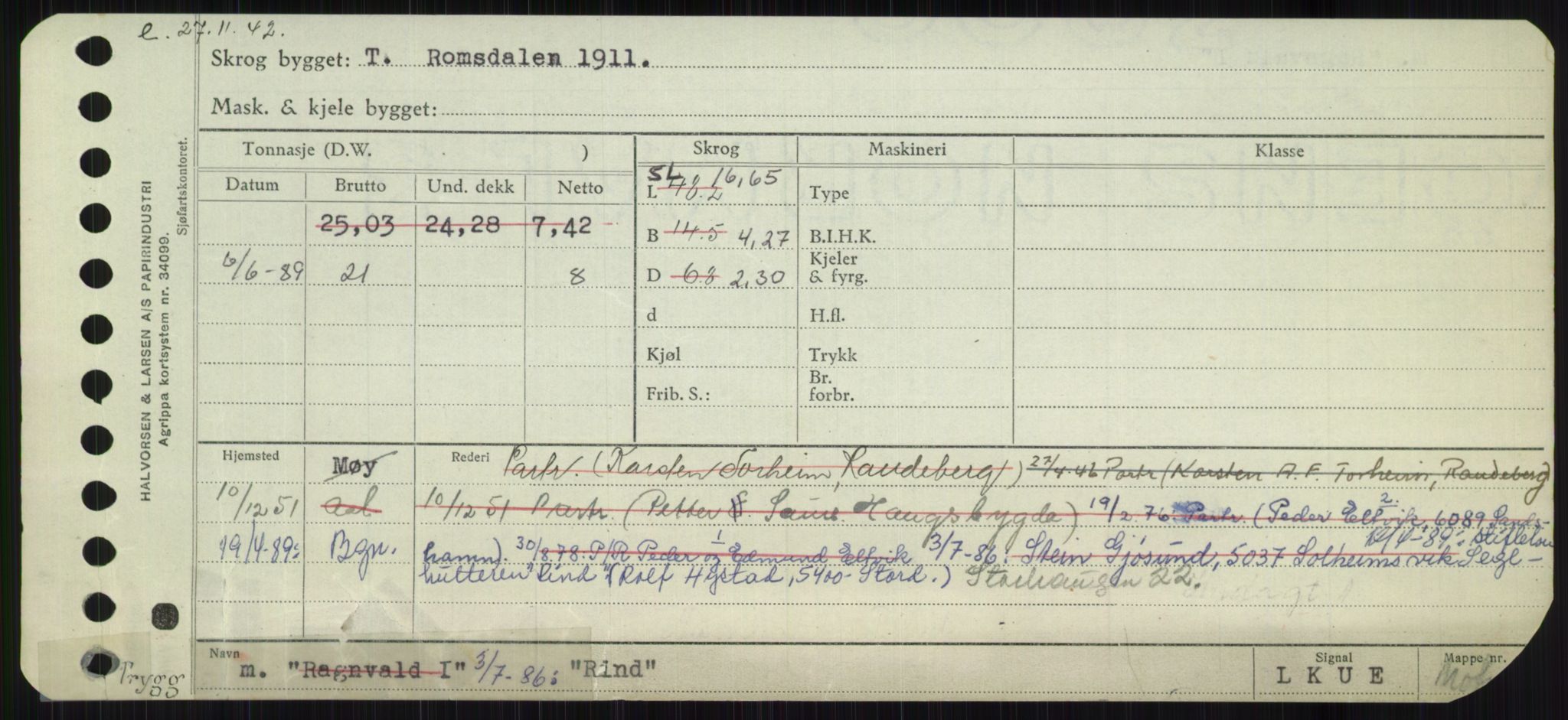 Sjøfartsdirektoratet med forløpere, Skipsmålingen, RA/S-1627/H/Ha/L0004/0002: Fartøy, Mas-R / Fartøy, Odin-R, p. 693