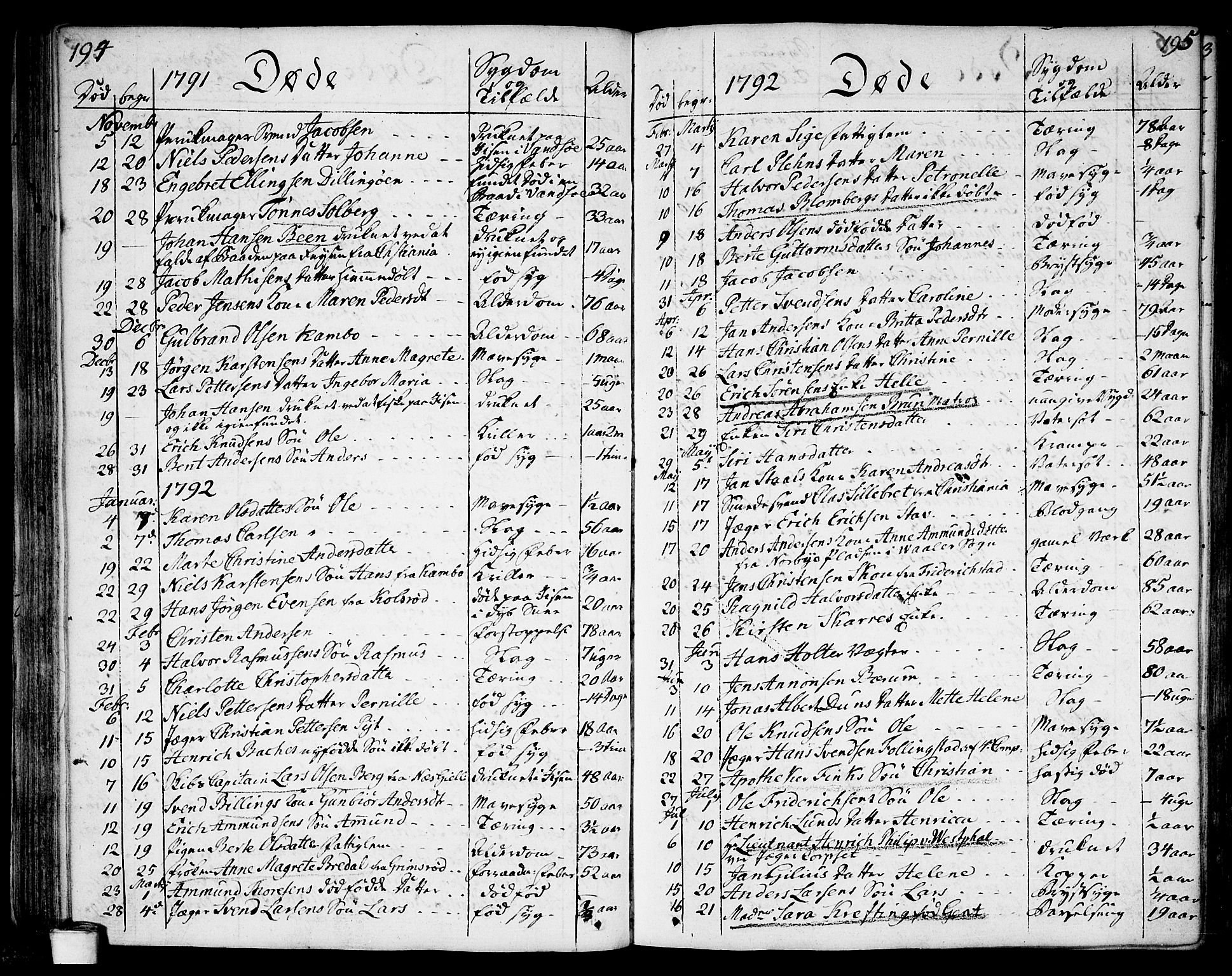 Moss prestekontor Kirkebøker, AV/SAO-A-2003/F/Fa/L0004: Parish register (official) no. I 4, 1784-1808, p. 194-195
