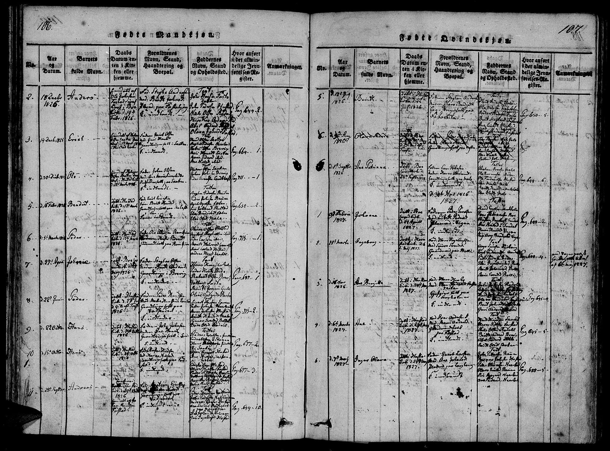 Ministerialprotokoller, klokkerbøker og fødselsregistre - Møre og Romsdal, AV/SAT-A-1454/566/L0764: Parish register (official) no. 566A03 /2, 1817-1829, p. 106-107