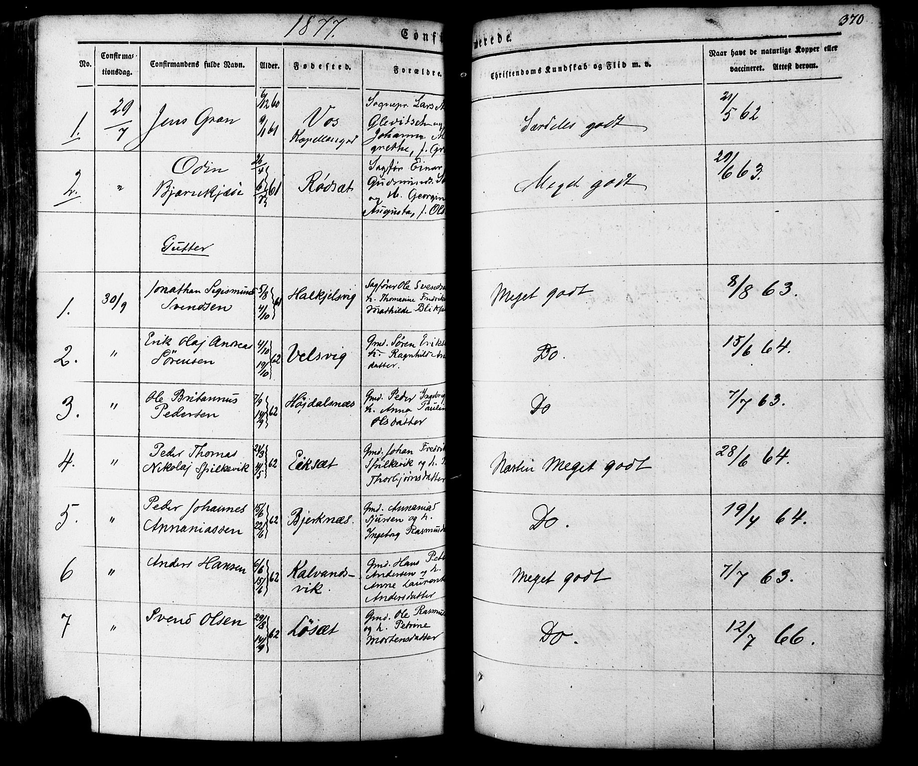 Ministerialprotokoller, klokkerbøker og fødselsregistre - Møre og Romsdal, AV/SAT-A-1454/511/L0140: Parish register (official) no. 511A07, 1851-1878, p. 370