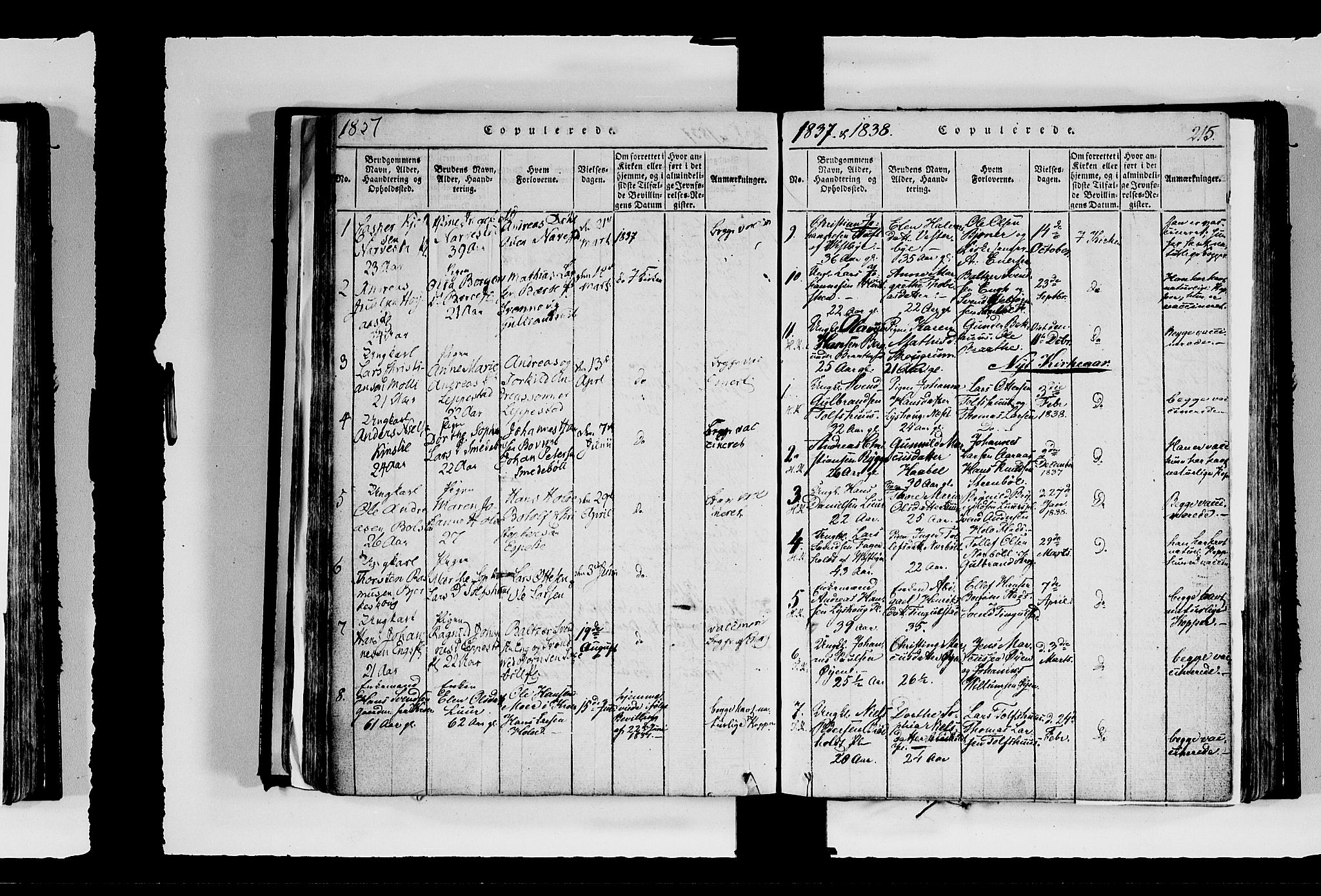 Hobøl prestekontor Kirkebøker, AV/SAO-A-2002/F/Fa/L0002: Parish register (official) no. I 2, 1814-1841, p. 215