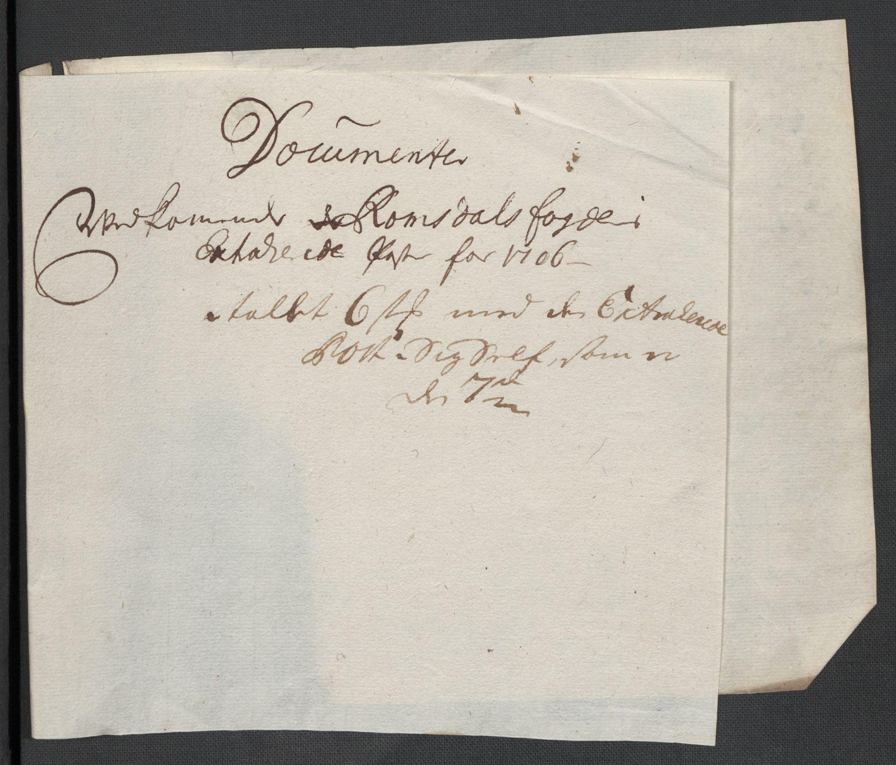 Rentekammeret inntil 1814, Reviderte regnskaper, Fogderegnskap, RA/EA-4092/R55/L3657: Fogderegnskap Romsdal, 1706, p. 186