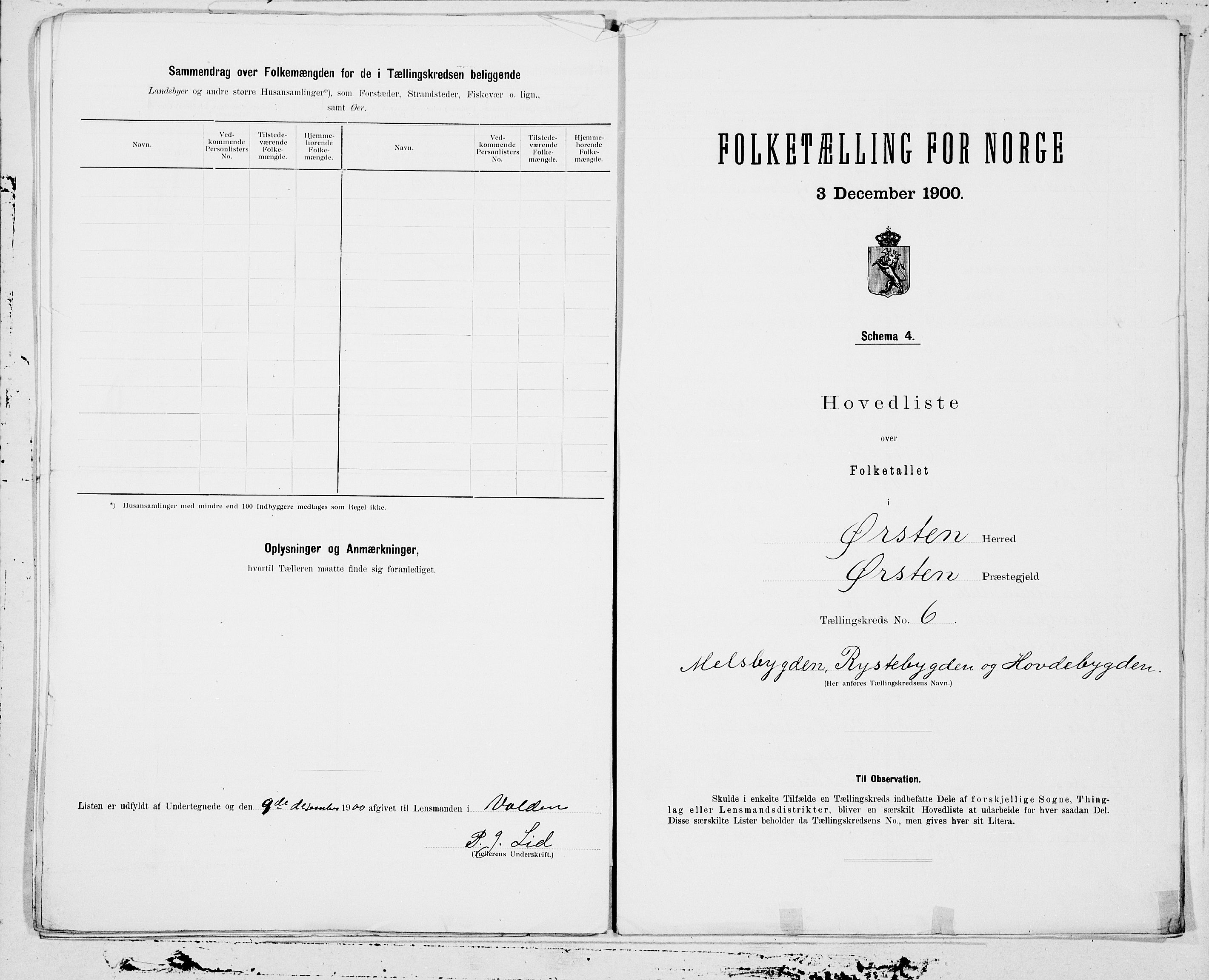 SAT, 1900 census for Ørsta, 1900, p. 14