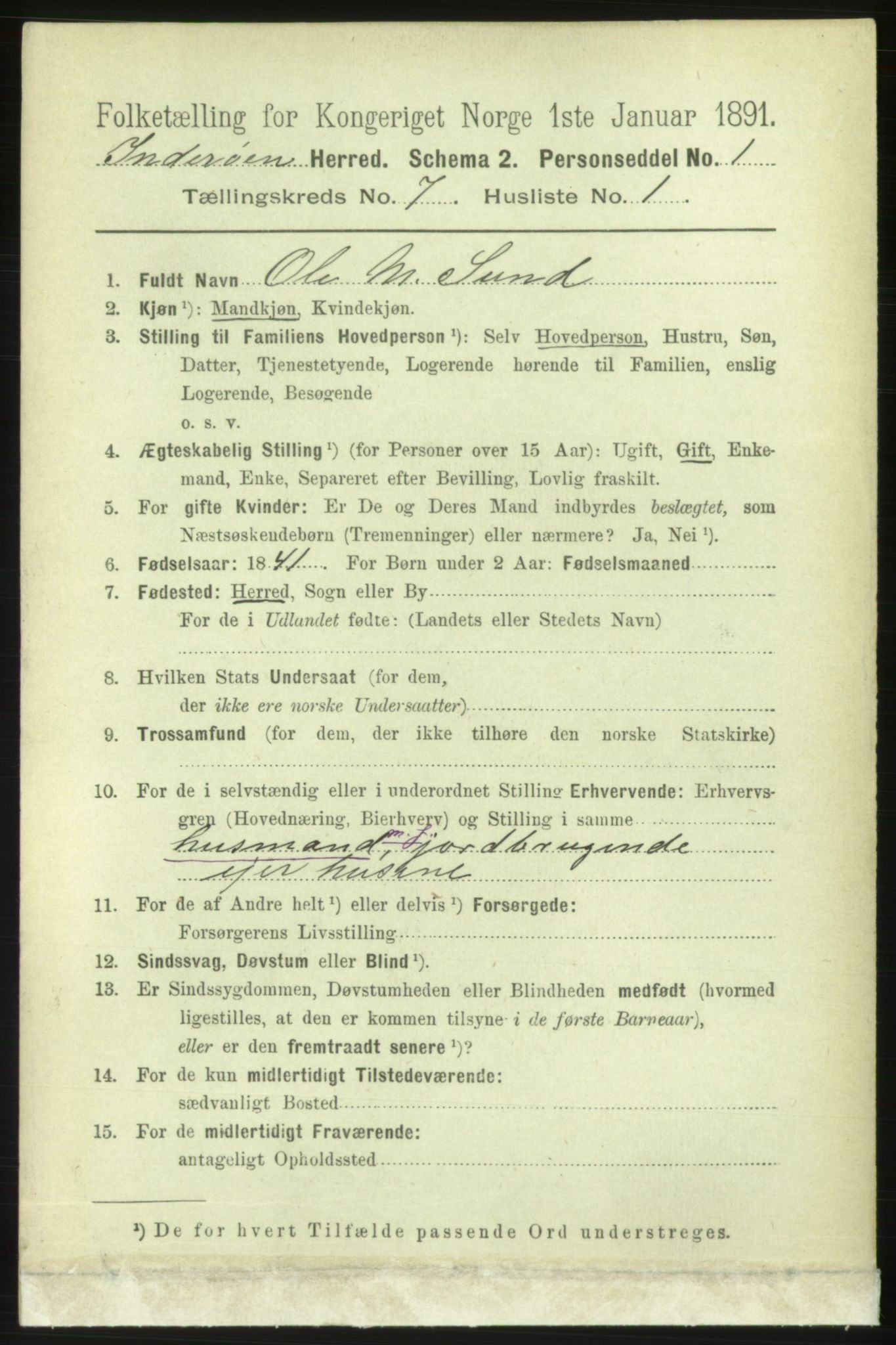 RA, 1891 census for 1729 Inderøy, 1891, p. 3849