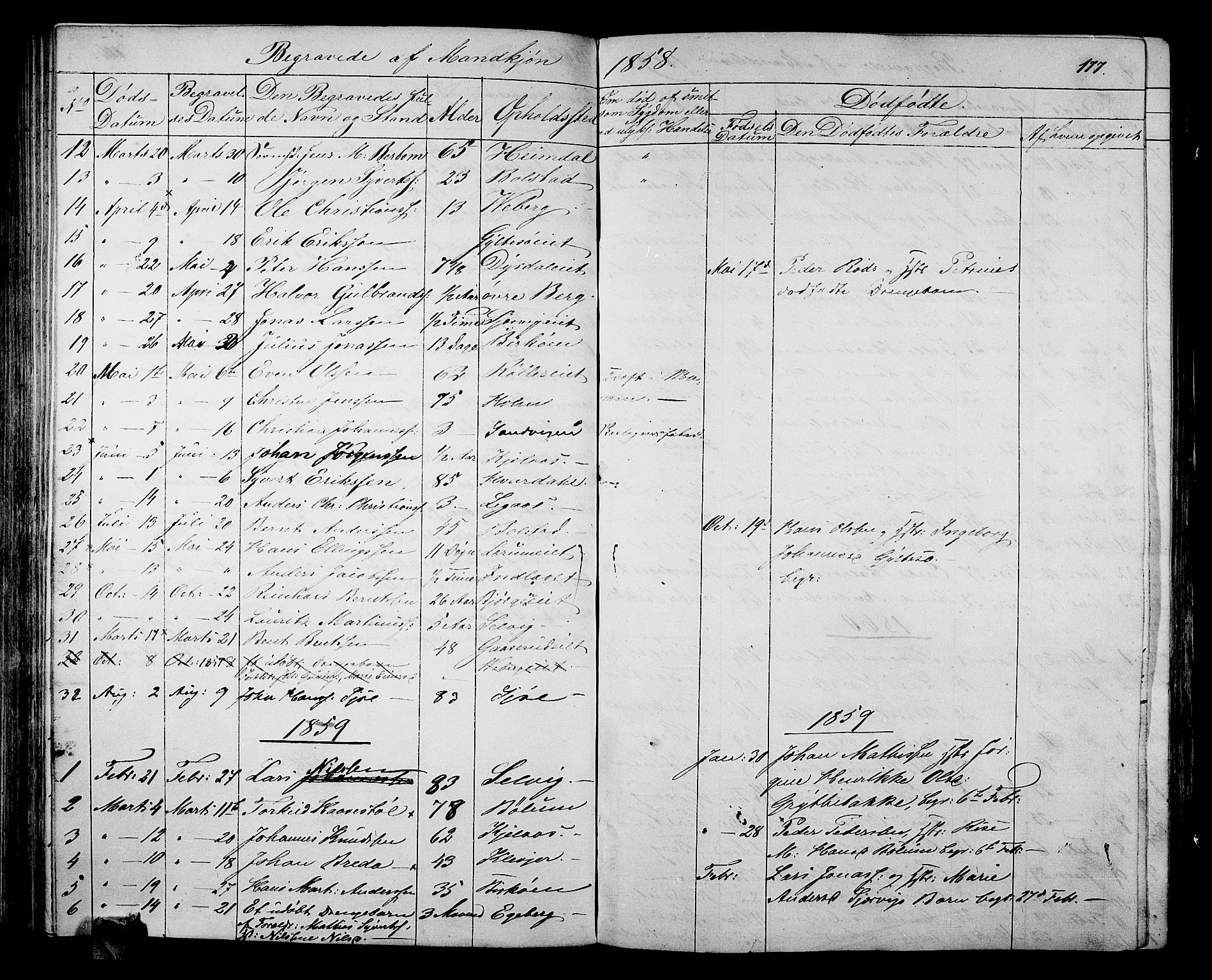 Sande Kirkebøker, AV/SAKO-A-53/G/Ga/L0002: Parish register (copy) no. 2, 1847-1863, p. 177