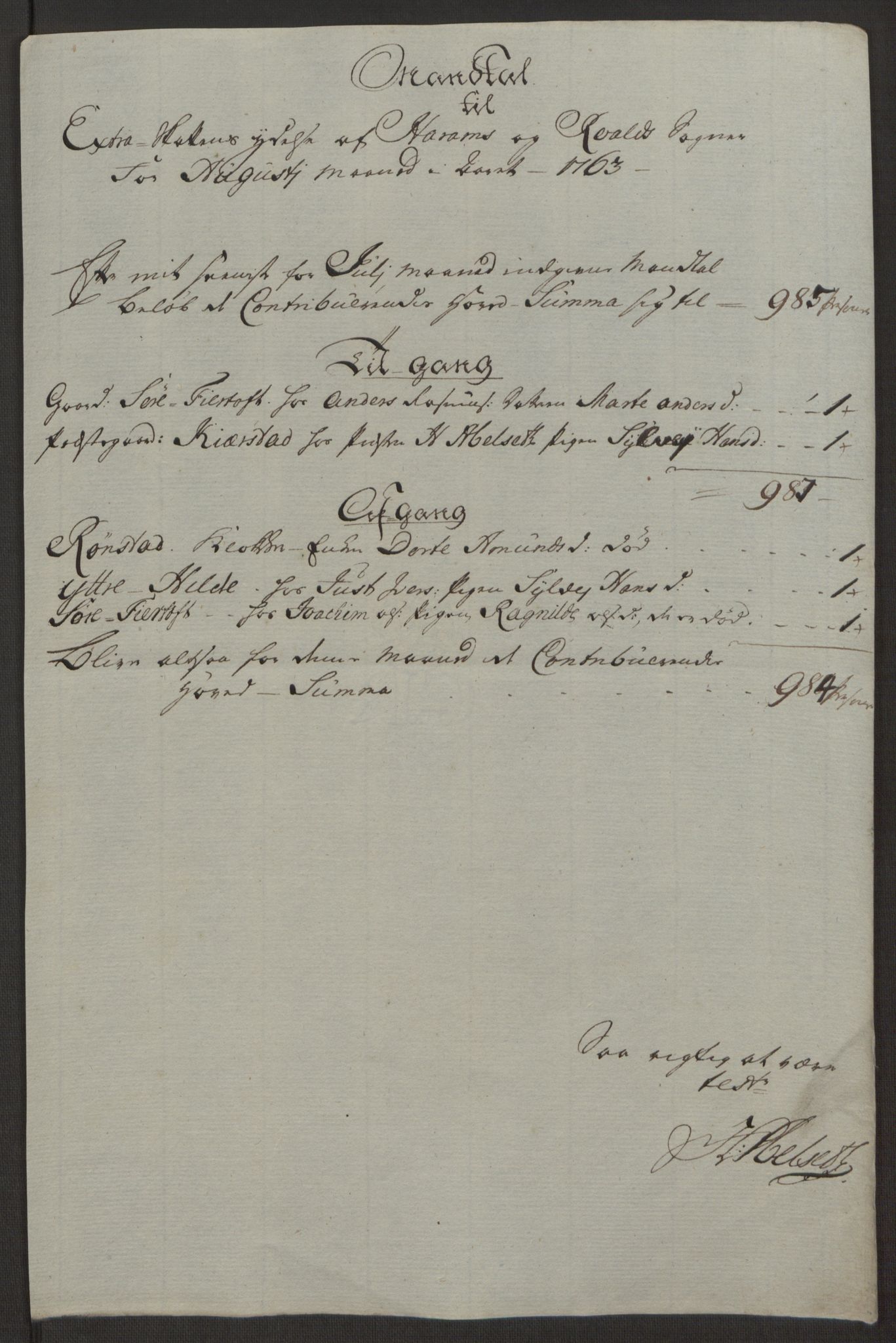 Rentekammeret inntil 1814, Realistisk ordnet avdeling, RA/EA-4070/Ol/L0019: [Gg 10]: Ekstraskatten, 23.09.1762. Sunnmøre, 1762-1763, p. 125
