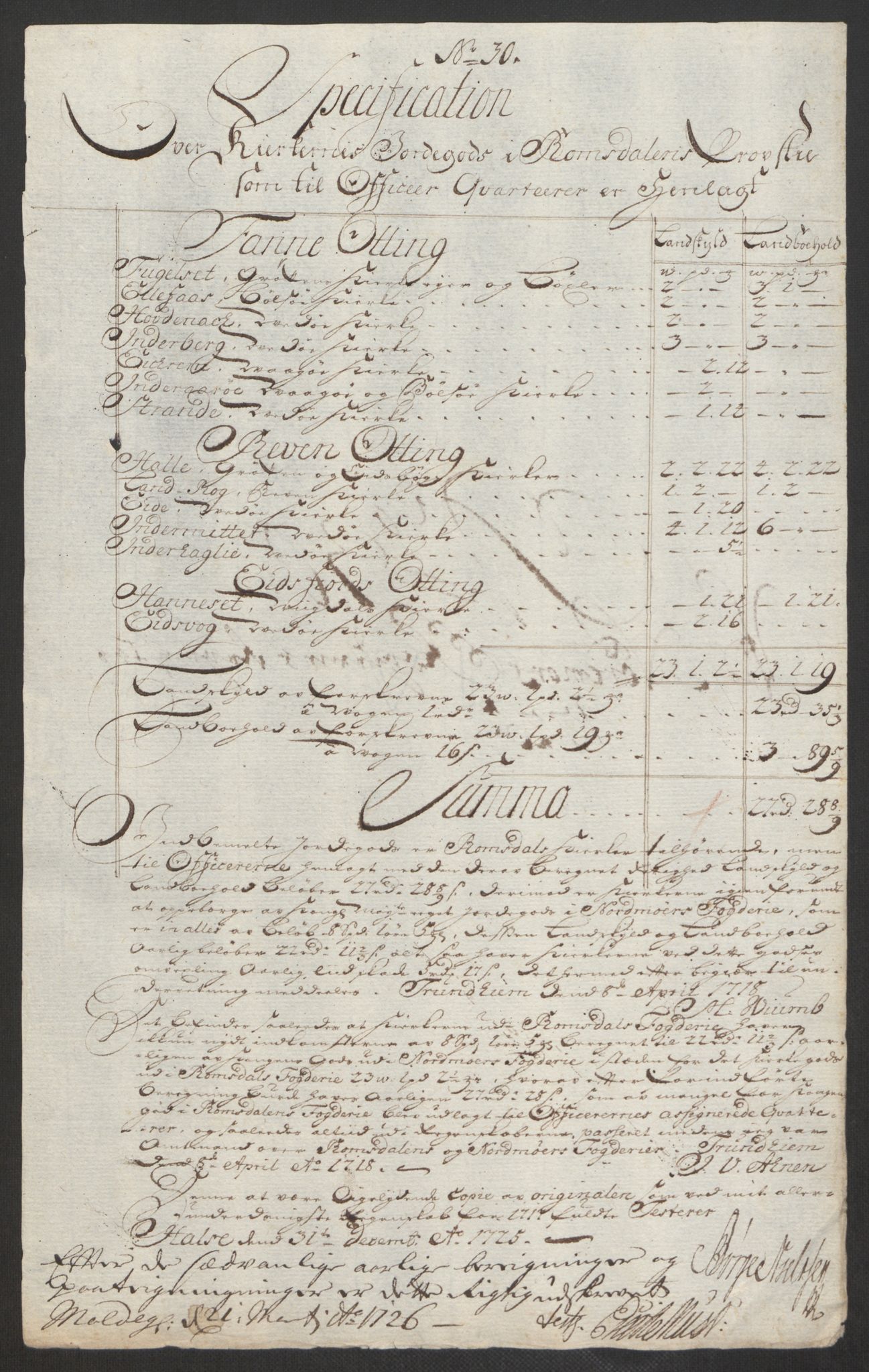 Rentekammeret inntil 1814, Reviderte regnskaper, Fogderegnskap, AV/RA-EA-4092/R56/L3758: Fogderegnskap Nordmøre, 1725, p. 241