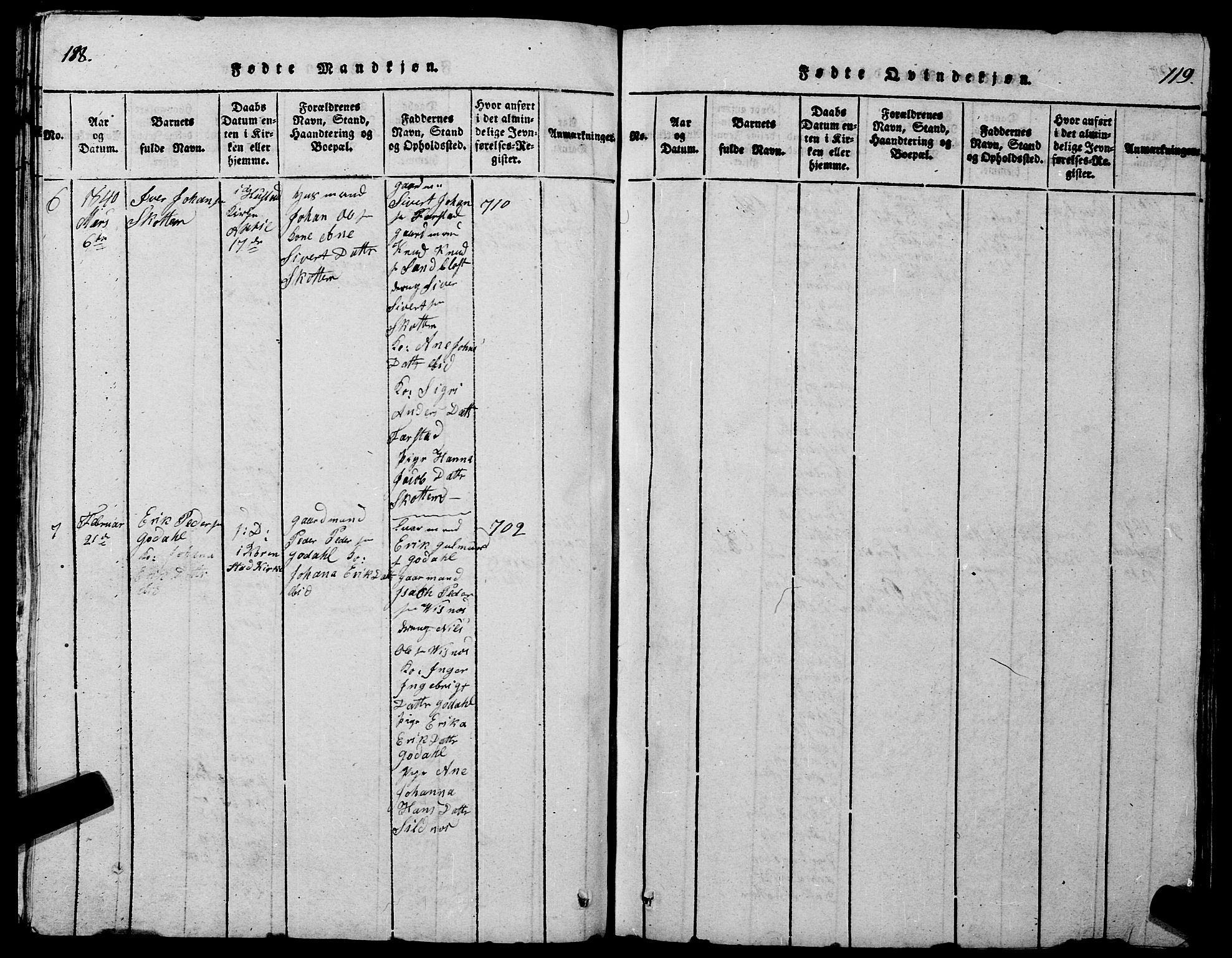 Ministerialprotokoller, klokkerbøker og fødselsregistre - Møre og Romsdal, AV/SAT-A-1454/567/L0781: Parish register (copy) no. 567C01, 1818-1845, p. 118-119