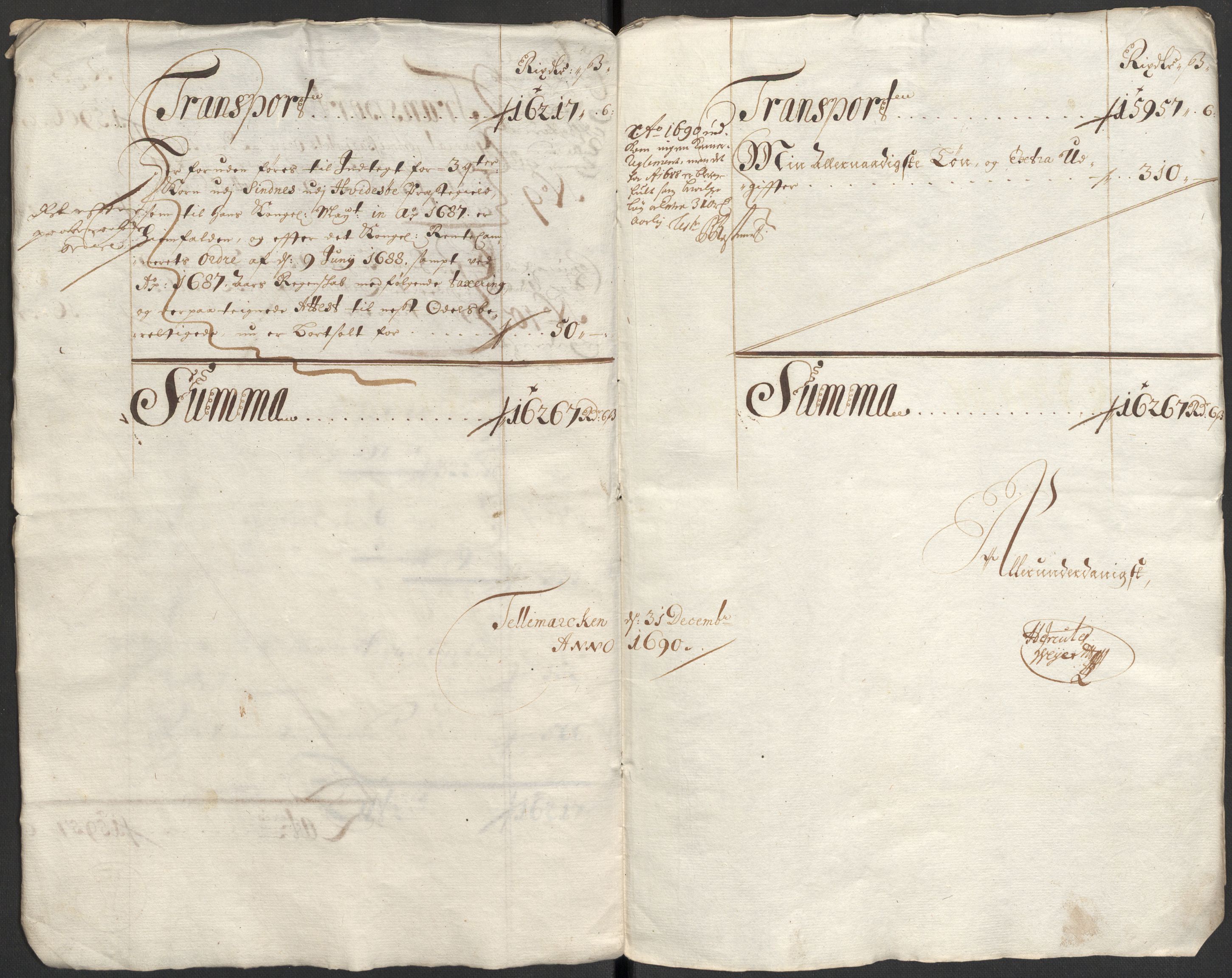 Rentekammeret inntil 1814, Reviderte regnskaper, Fogderegnskap, AV/RA-EA-4092/R35/L2089: Fogderegnskap Øvre og Nedre Telemark, 1690-1692, p. 8