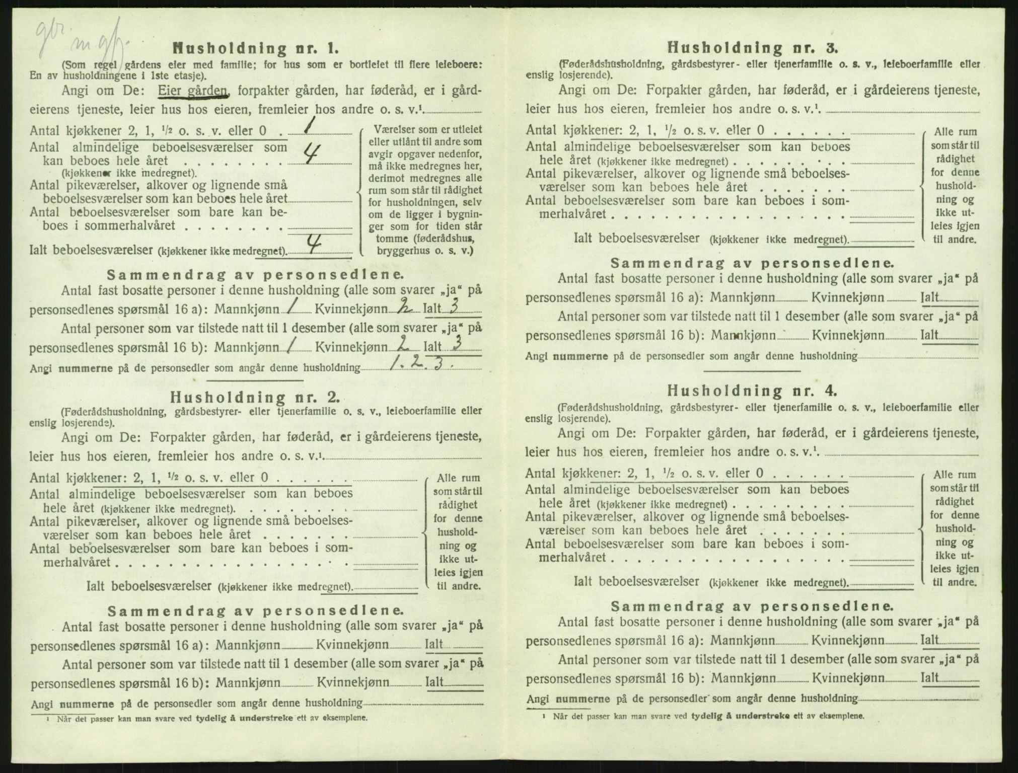 SAH, 1920 census for Snertingdal, 1920, p. 750