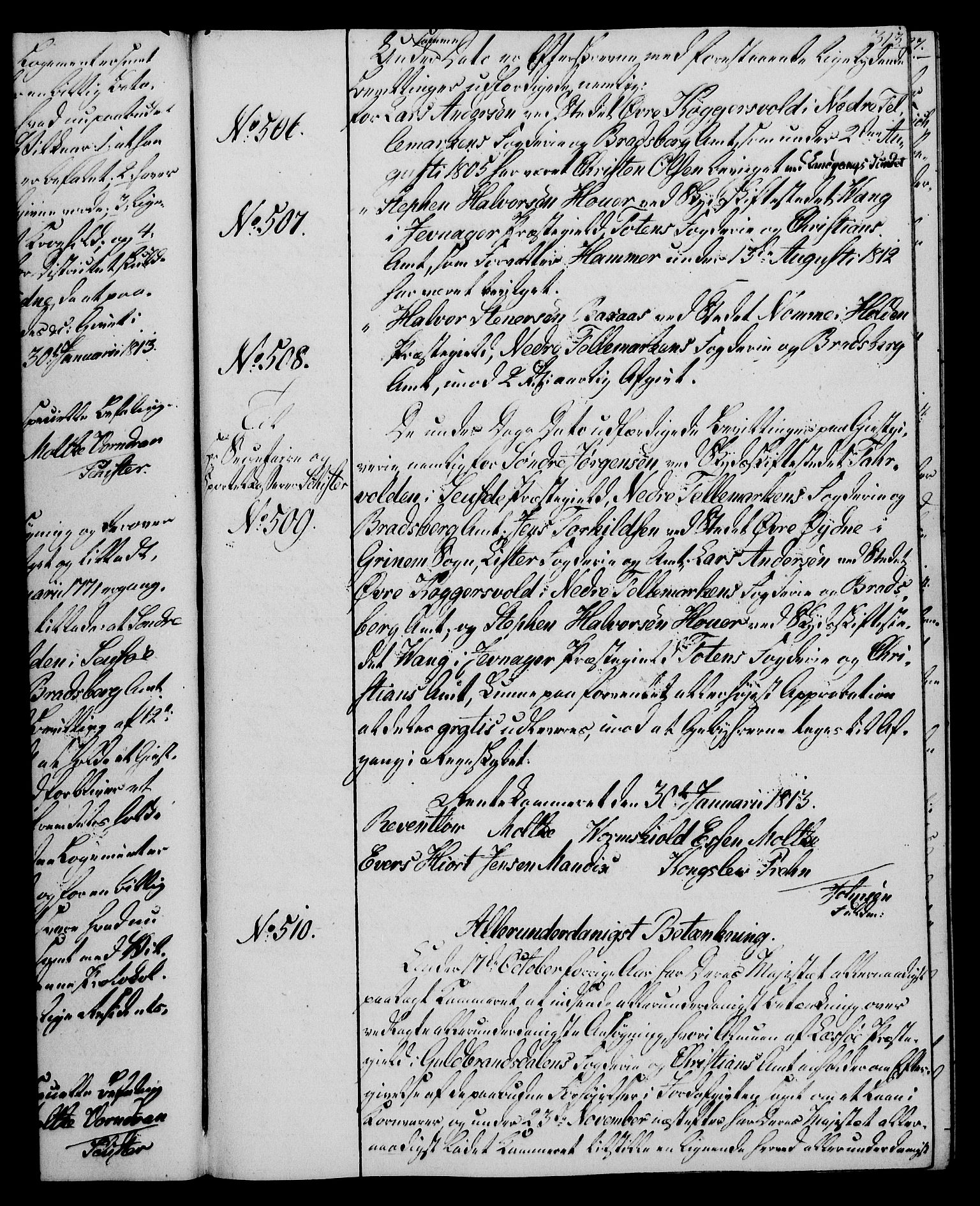 Rentekammeret, Kammerkanselliet, AV/RA-EA-3111/G/Gg/Gga/L0020: Norsk ekspedisjonsprotokoll med register (merket RK 53.20), 1811-1814, p. 313