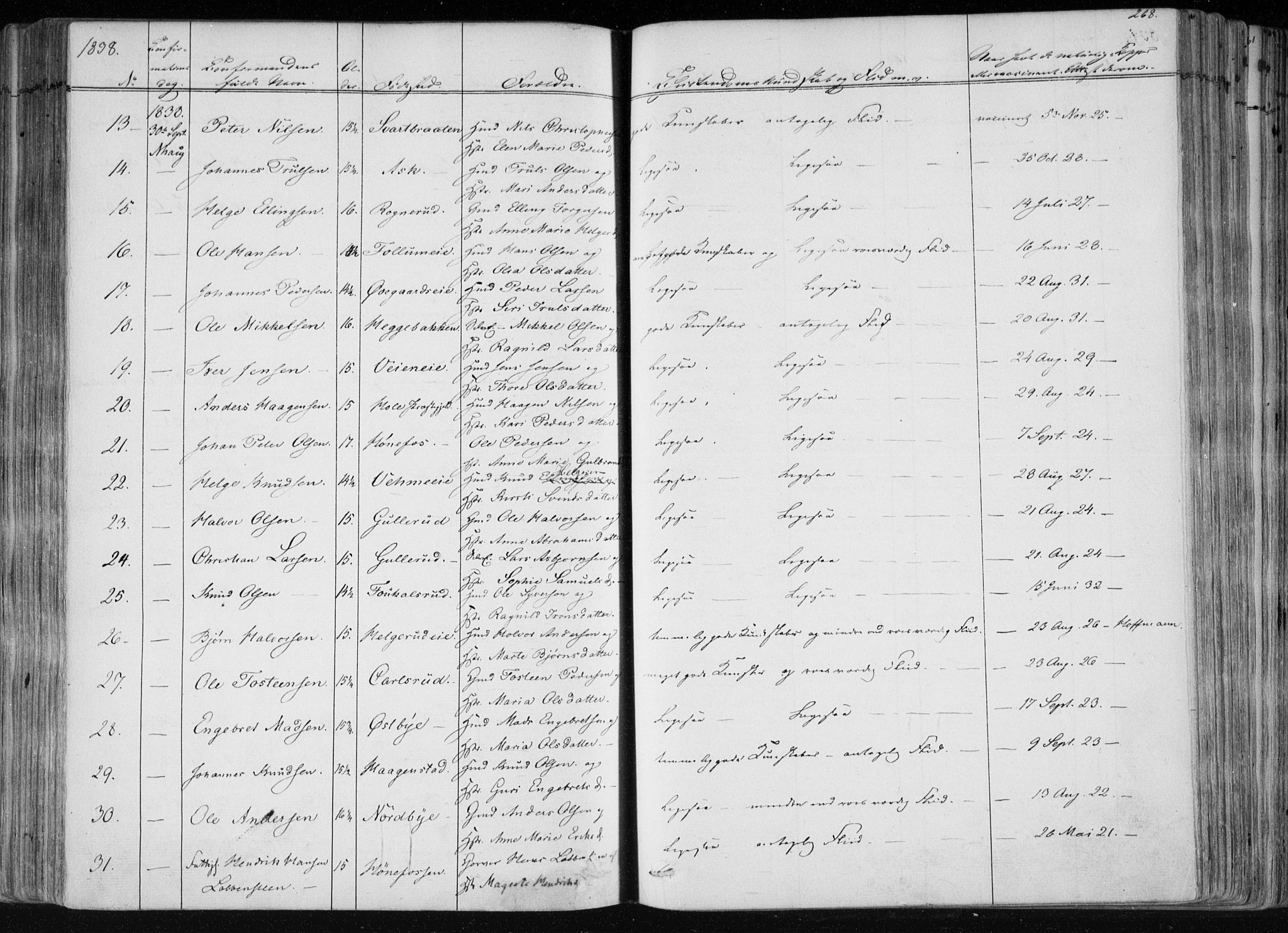 Norderhov kirkebøker, AV/SAKO-A-237/F/Fa/L0010: Parish register (official) no. 10, 1837-1847, p. 268