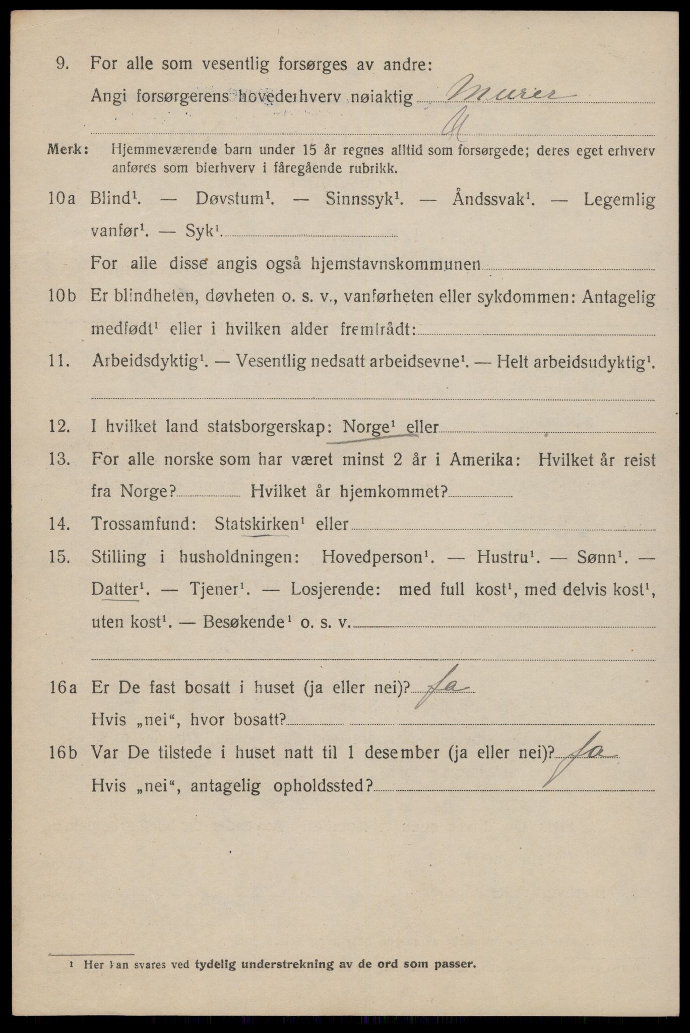 SAT, 1920 census for Trondheim, 1920, p. 96263