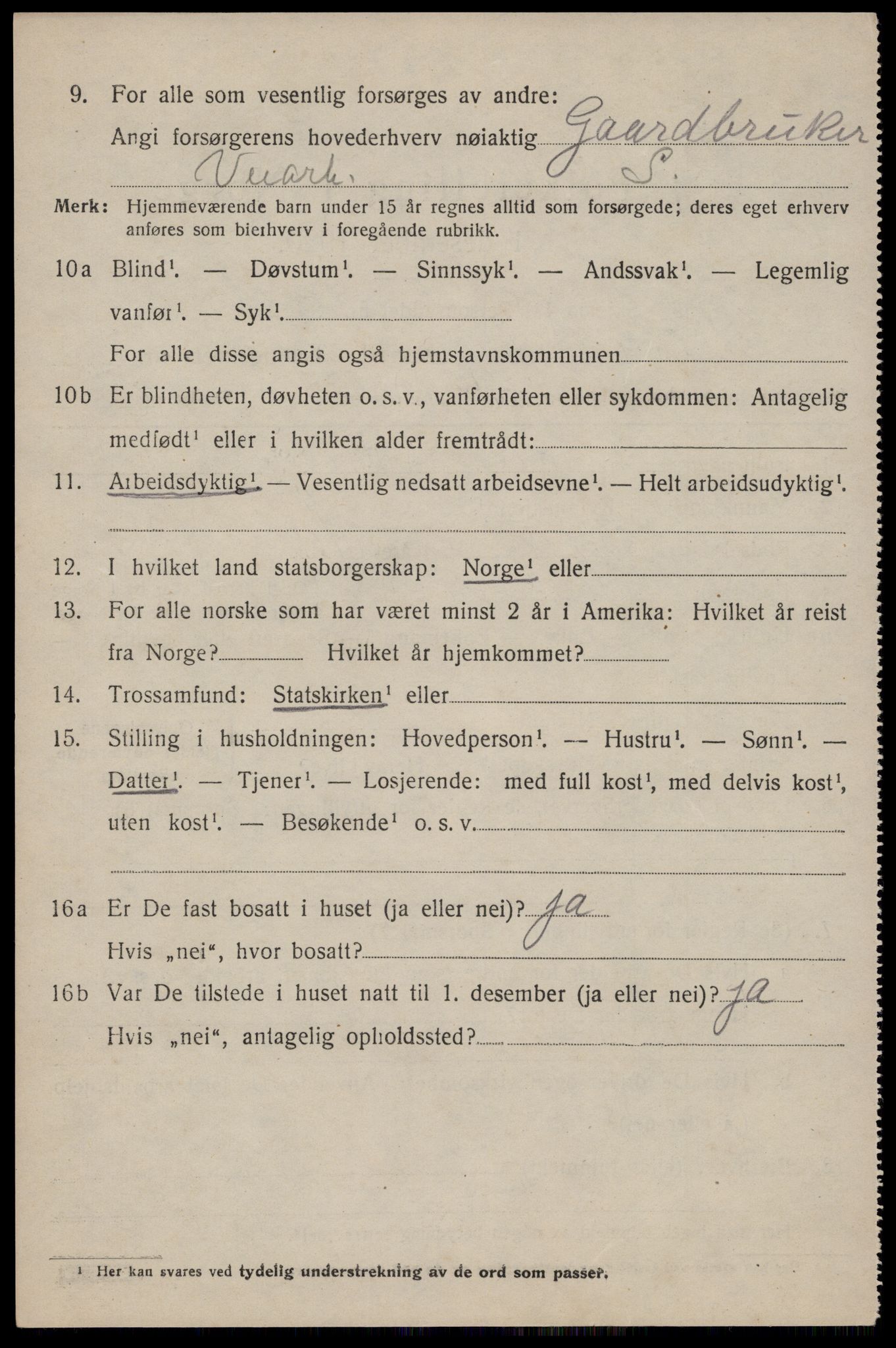 SAST, 1920 census for Vikedal, 1920, p. 4998