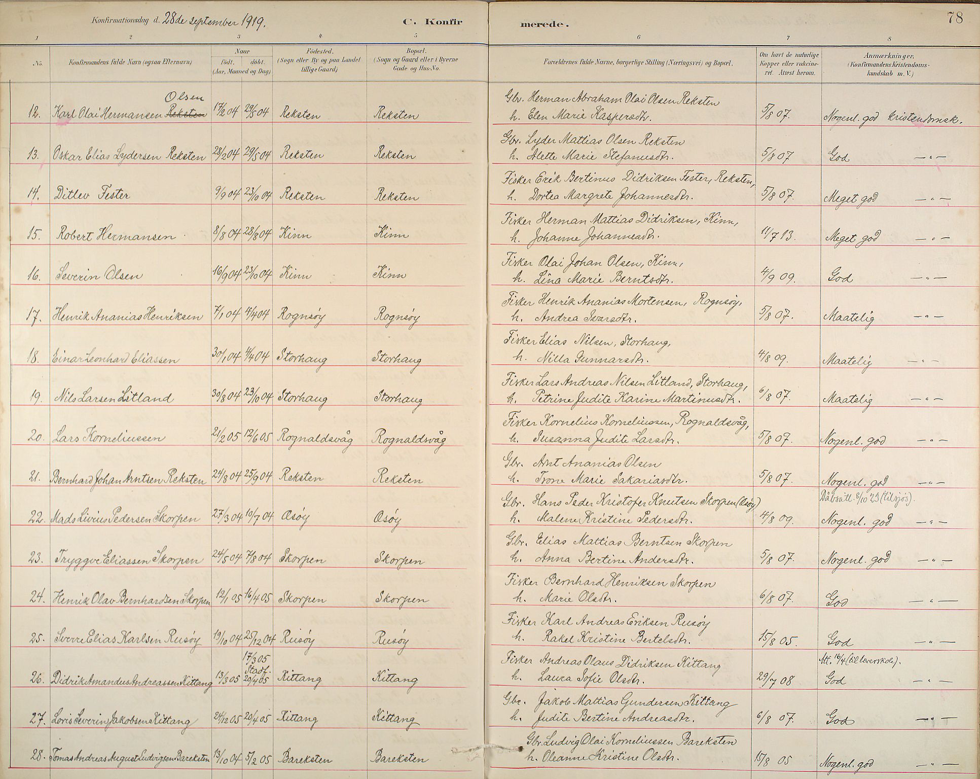 Kinn sokneprestembete, AV/SAB-A-80801/H/Haa/Haab/L0006: Parish register (official) no. B 6, 1883-1925, p. 78