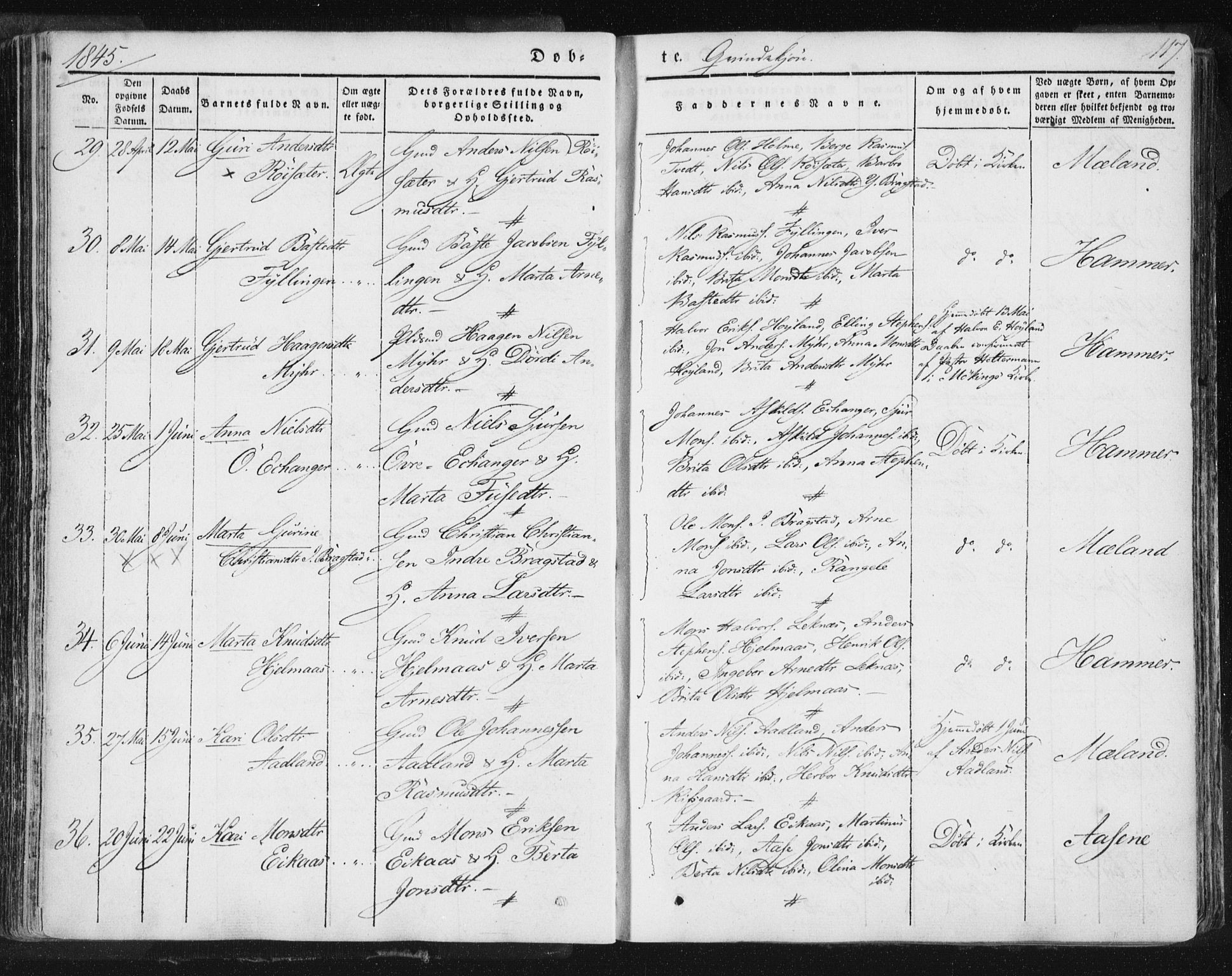 Hamre sokneprestembete, SAB/A-75501/H/Ha/Haa/Haaa/L0012: Parish register (official) no. A 12, 1834-1845, p. 117