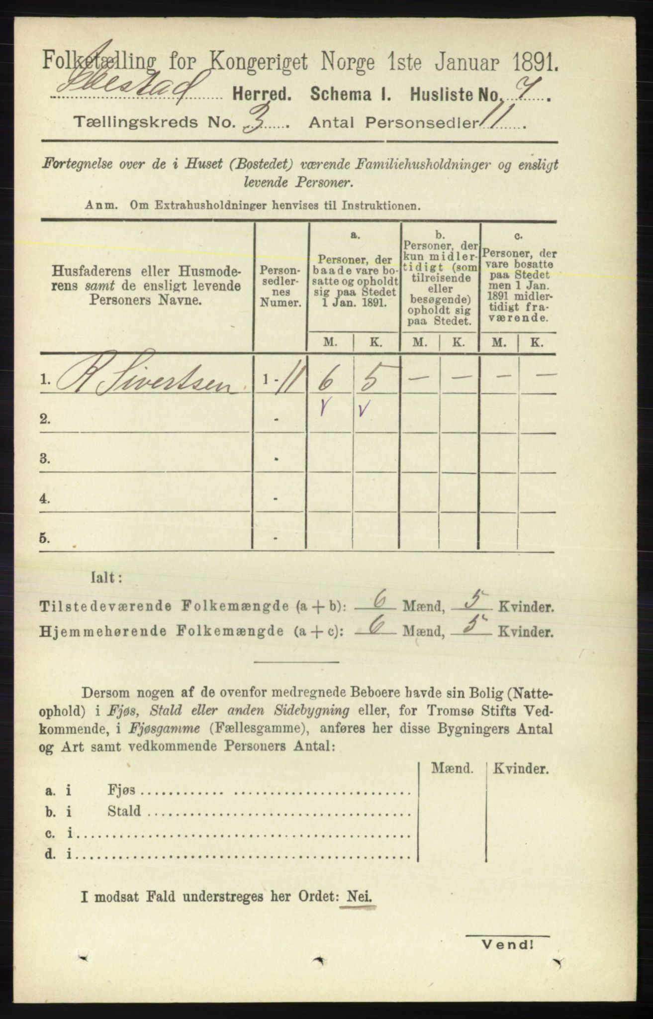 RA, 1891 census for 1917 Ibestad, 1891, p. 1553