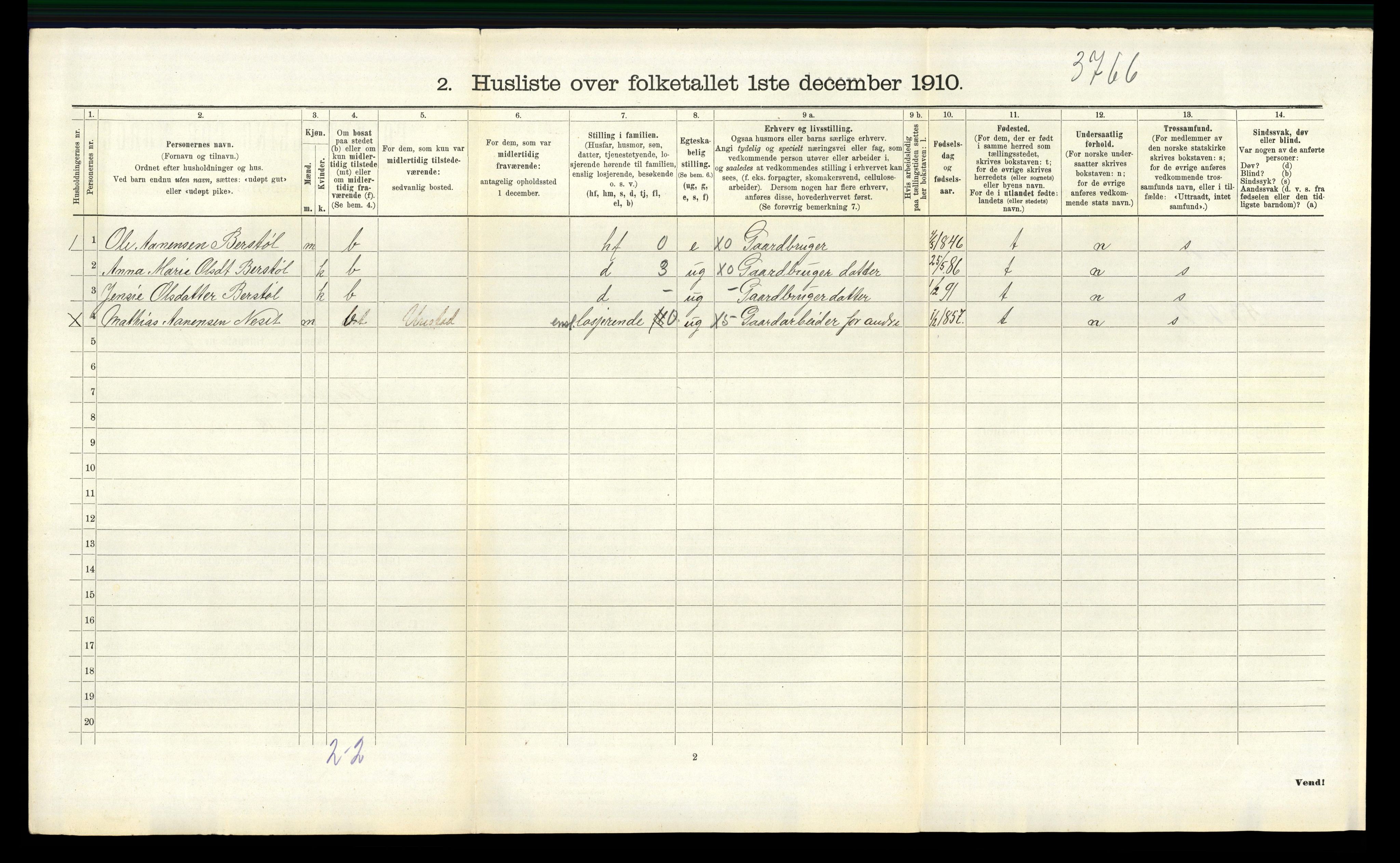 RA, 1910 census for Hægebostad, 1910, p. 140