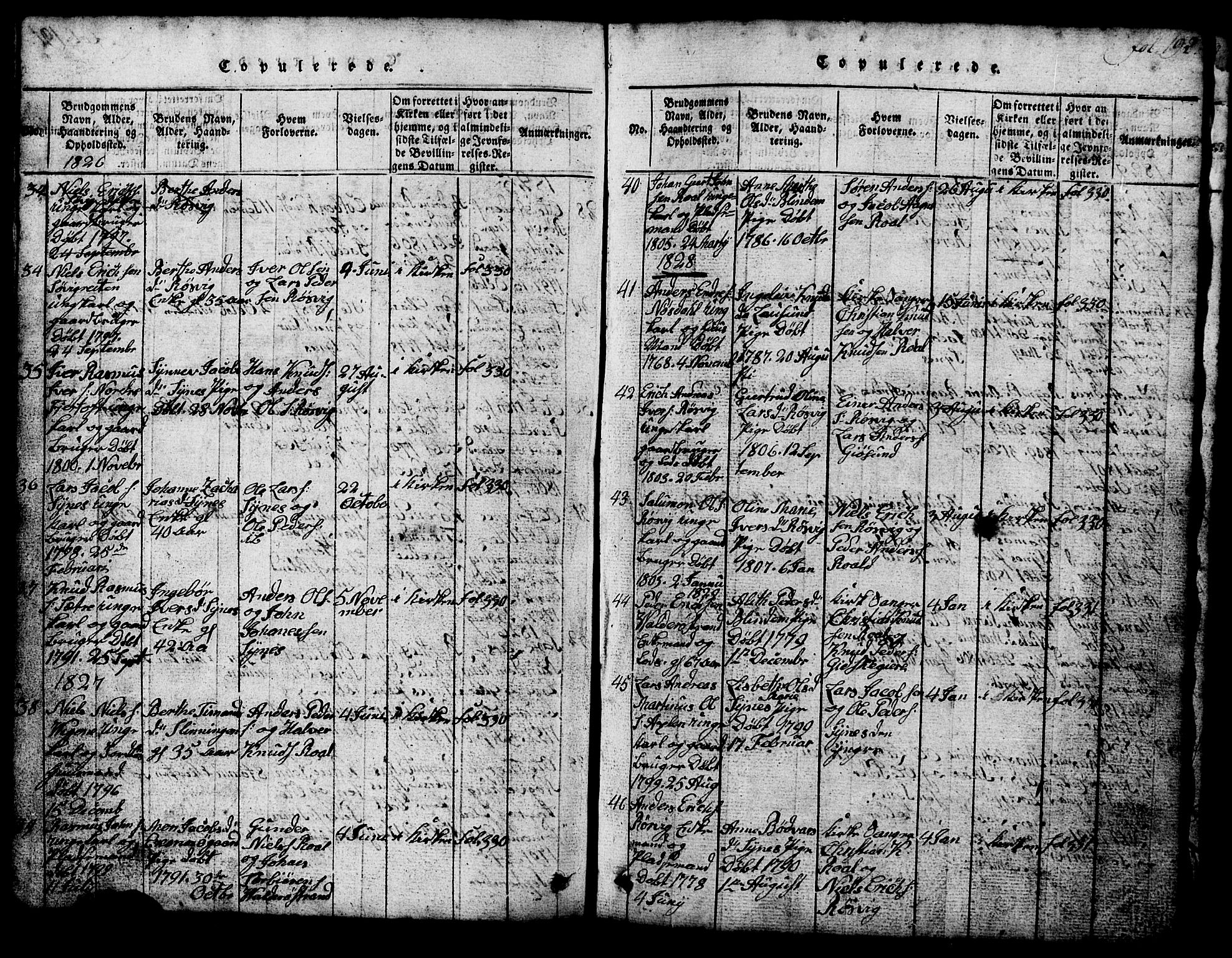 Ministerialprotokoller, klokkerbøker og fødselsregistre - Møre og Romsdal, SAT/A-1454/537/L0520: Parish register (copy) no. 537C01, 1819-1868, p. 192