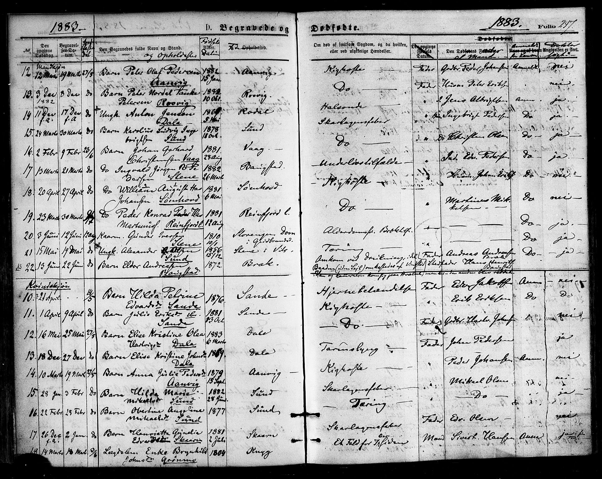 Ministerialprotokoller, klokkerbøker og fødselsregistre - Nordland, AV/SAT-A-1459/812/L0177: Parish register (official) no. 812A06, 1875-1885, p. 247