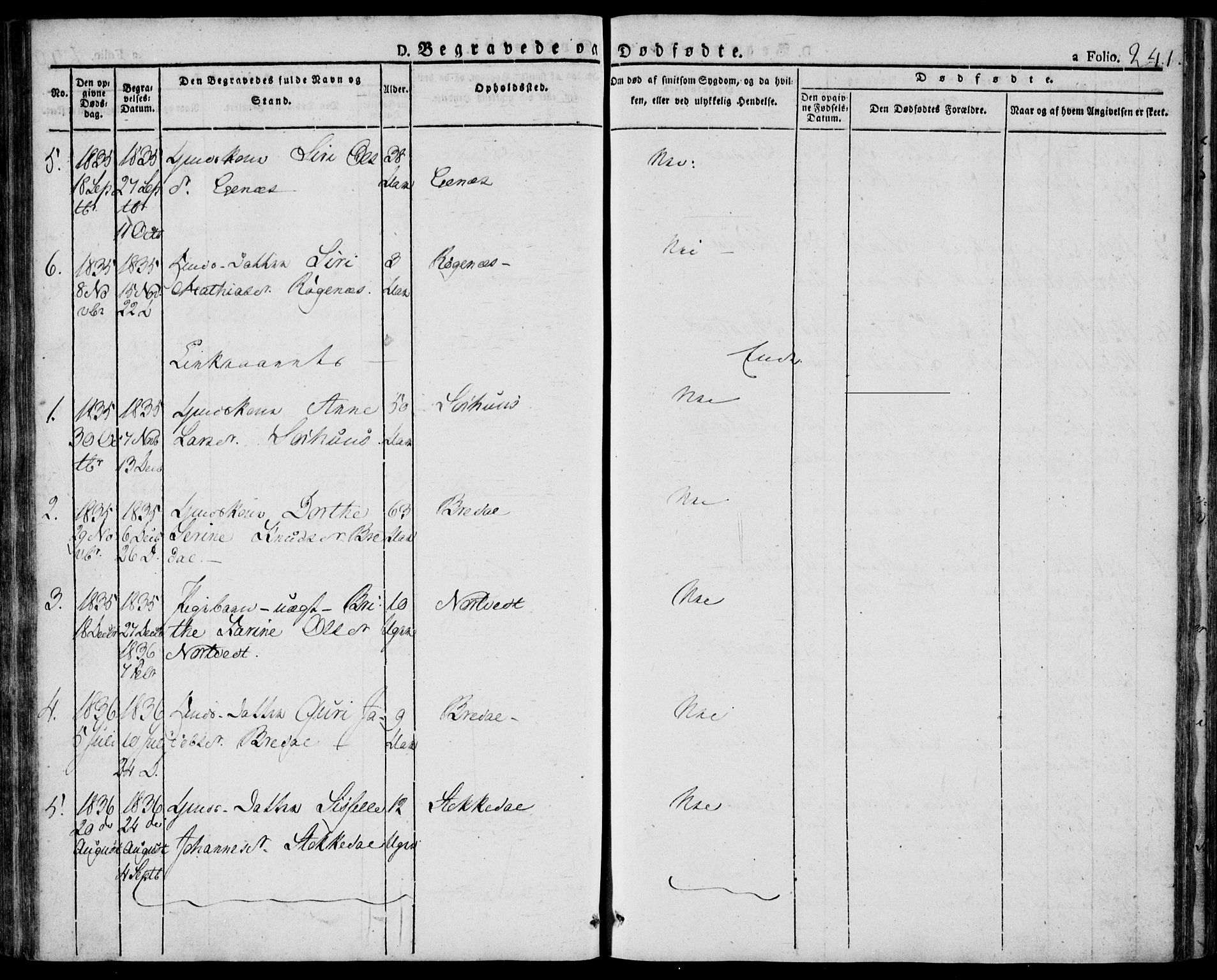 Skjold sokneprestkontor, AV/SAST-A-101847/H/Ha/Haa/L0005: Parish register (official) no. A 5, 1830-1856, p. 241