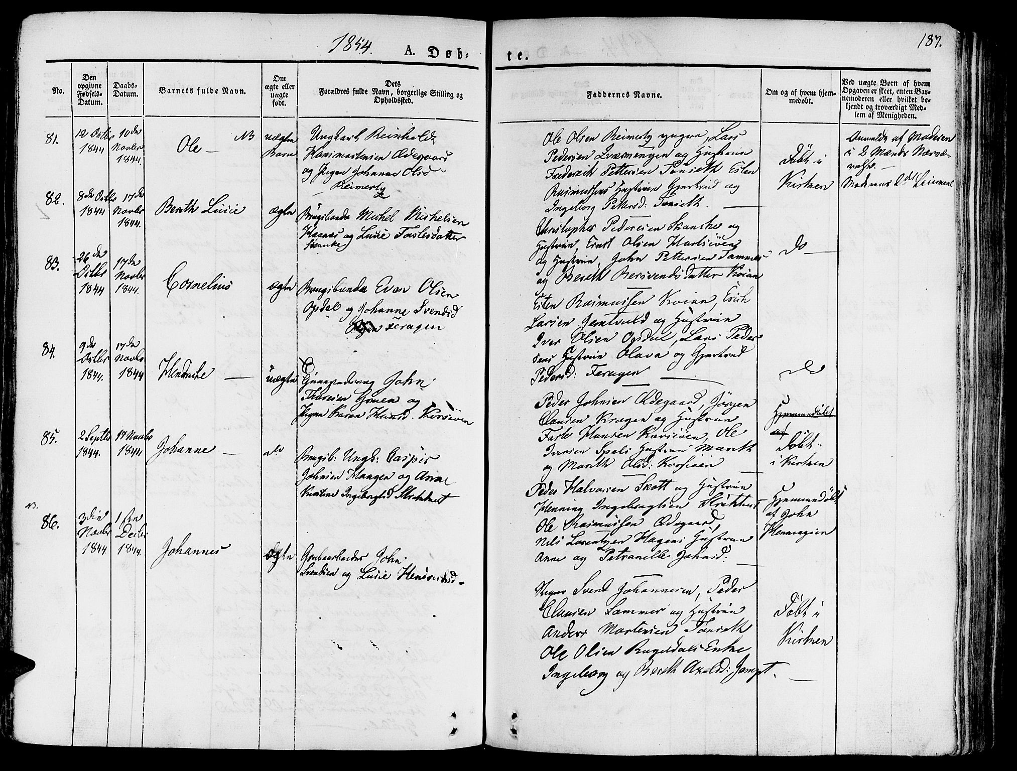 Ministerialprotokoller, klokkerbøker og fødselsregistre - Sør-Trøndelag, SAT/A-1456/681/L0930: Parish register (official) no. 681A08, 1829-1844, p. 187