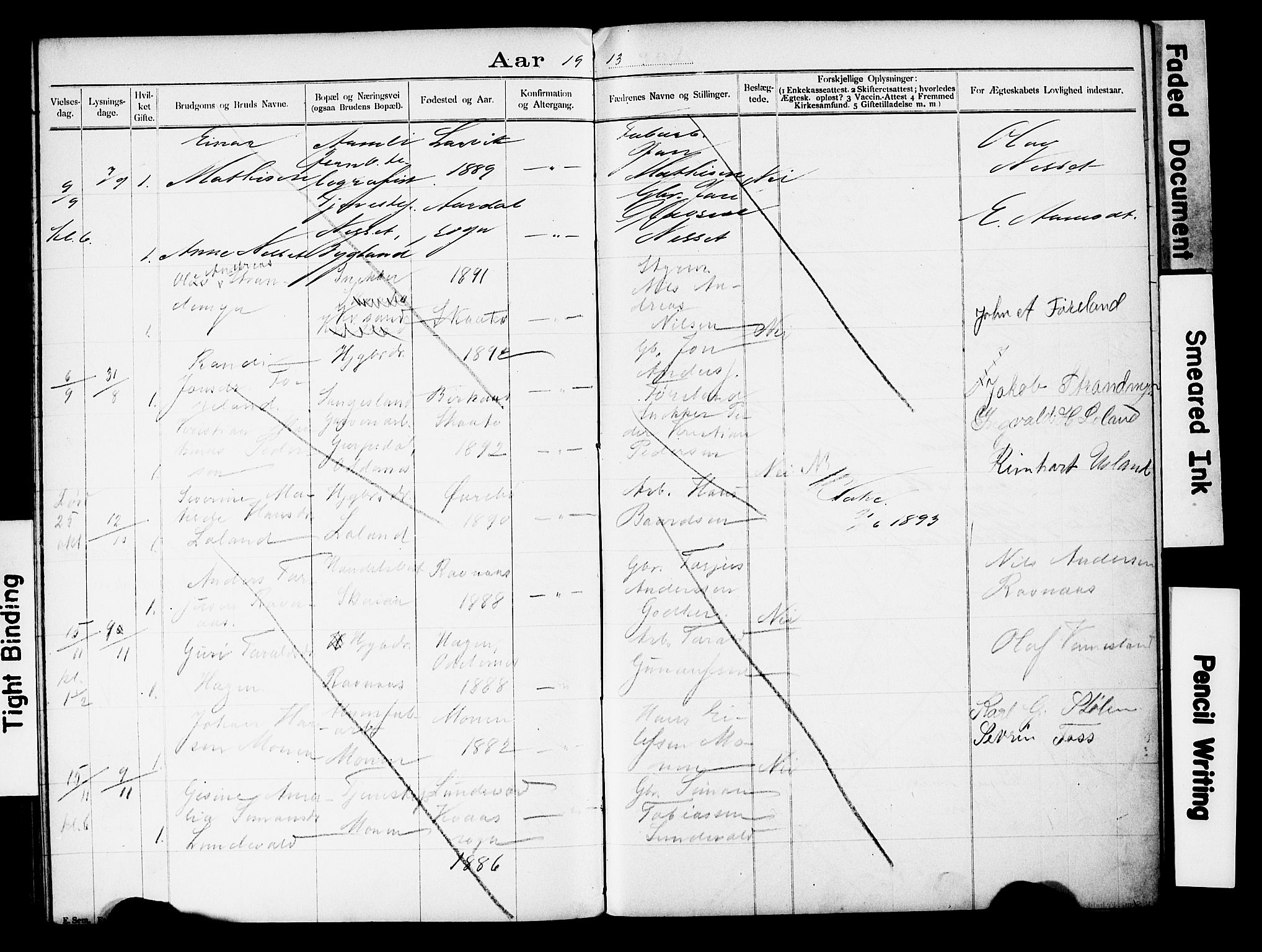 Vennesla sokneprestkontor, SAK/1111-0045/J/L0032/0004: Banns register no. II 5 2, 1892-1917, p. 73