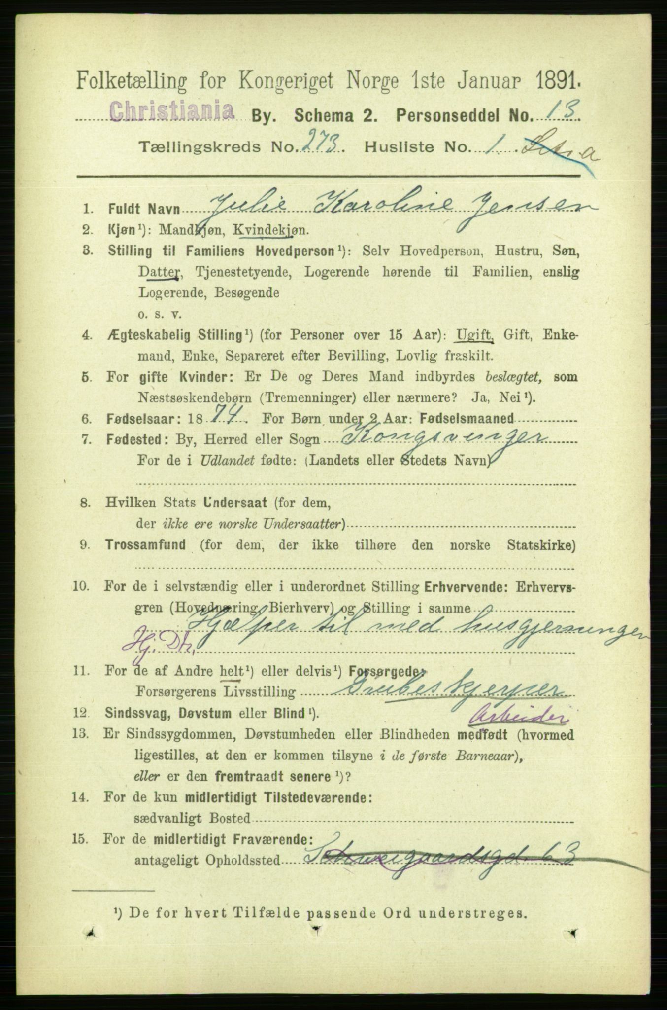 RA, 1891 census for 0301 Kristiania, 1891, p. 165772