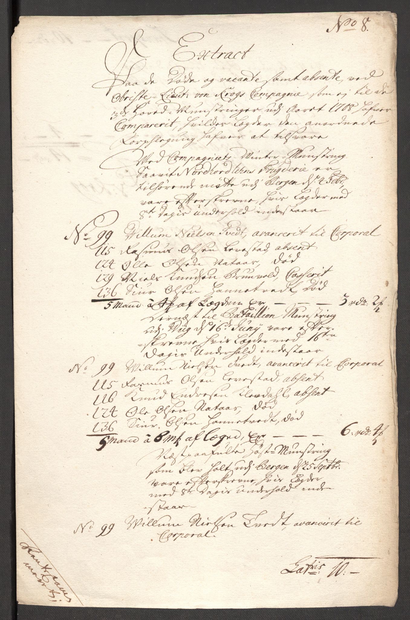 Rentekammeret inntil 1814, Reviderte regnskaper, Fogderegnskap, RA/EA-4092/R51/L3189: Fogderegnskap Nordhordland og Voss, 1708, p. 250