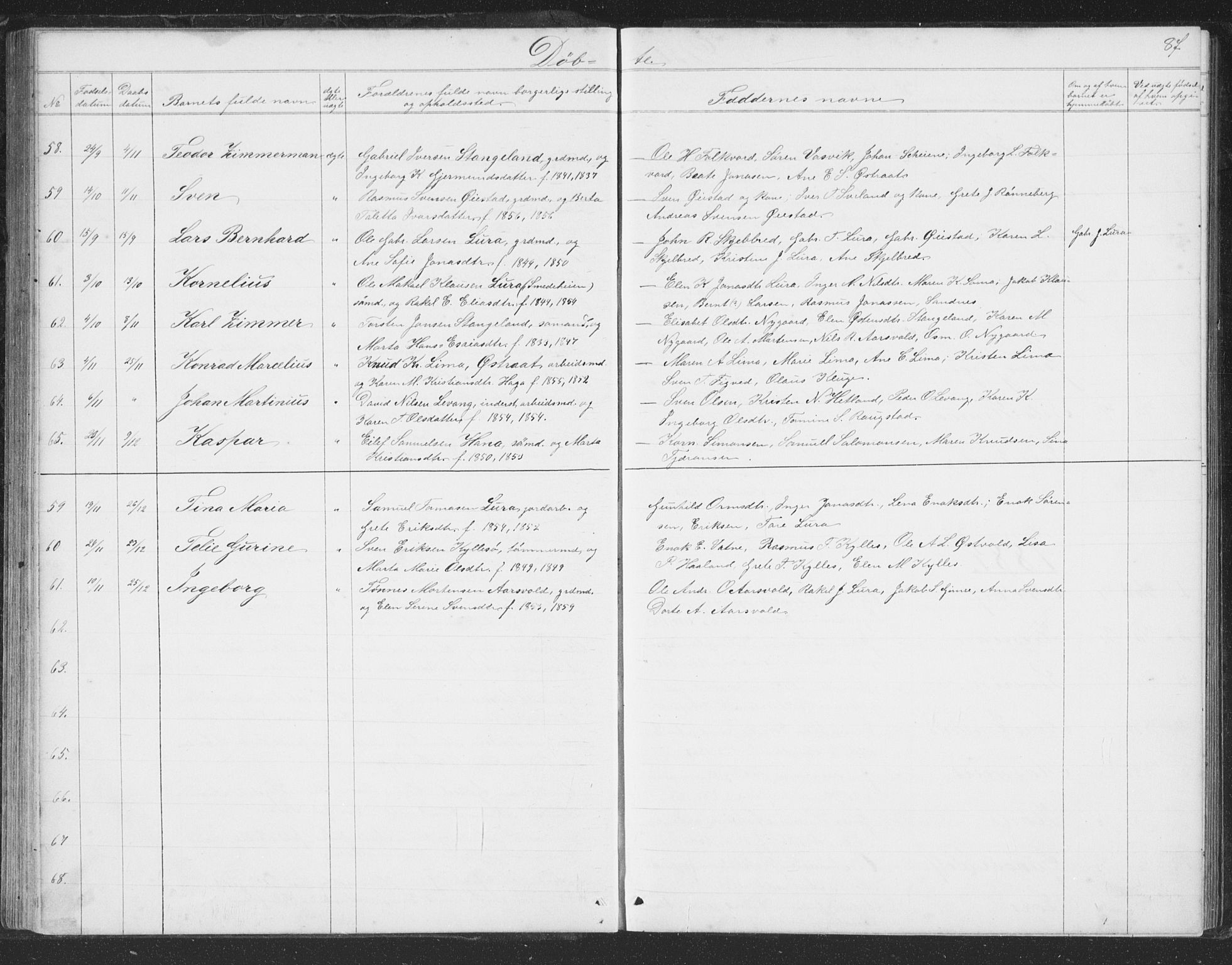 Høyland sokneprestkontor, SAST/A-101799/001/30BB/L0002: Parish register (copy) no. B 2, 1874-1886, p. 87