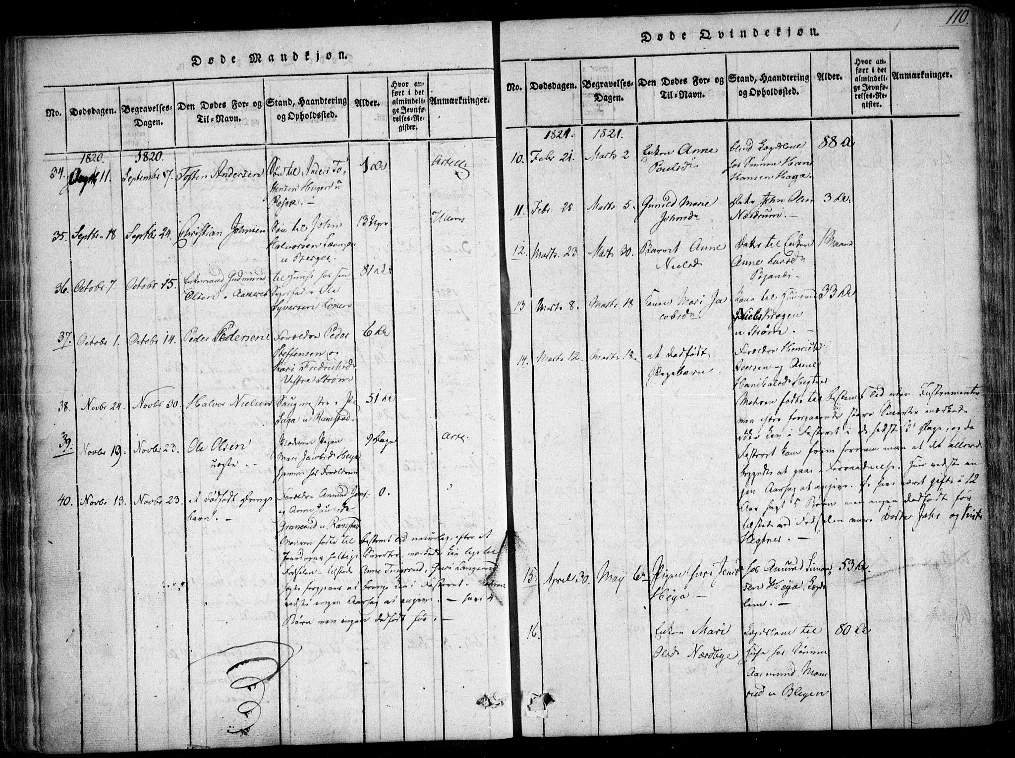 Fet prestekontor Kirkebøker, AV/SAO-A-10370a/F/Fa/L0008: Parish register (official) no. I 8, 1815-1842, p. 110