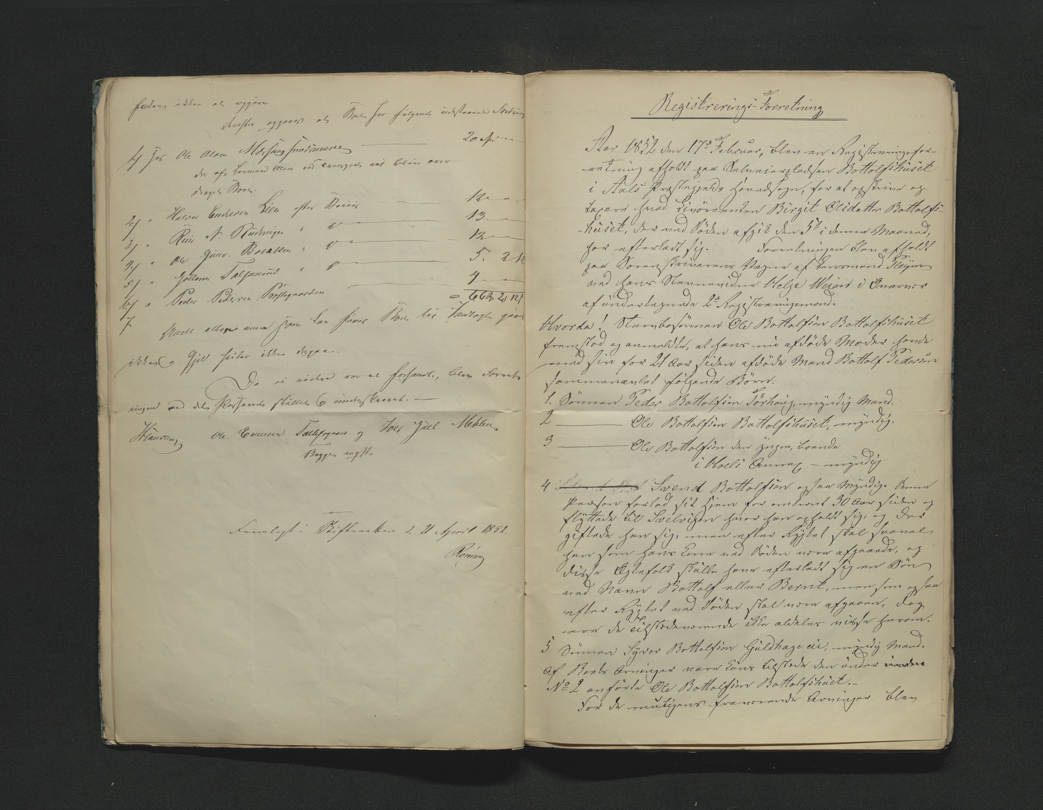 Hallingdal sorenskriveri, AV/SAKO-A-121/H/Hb/Hbb/Hbba/L0024: Skifteregistreringsprotokoll, Sorenskriveriet, 1852