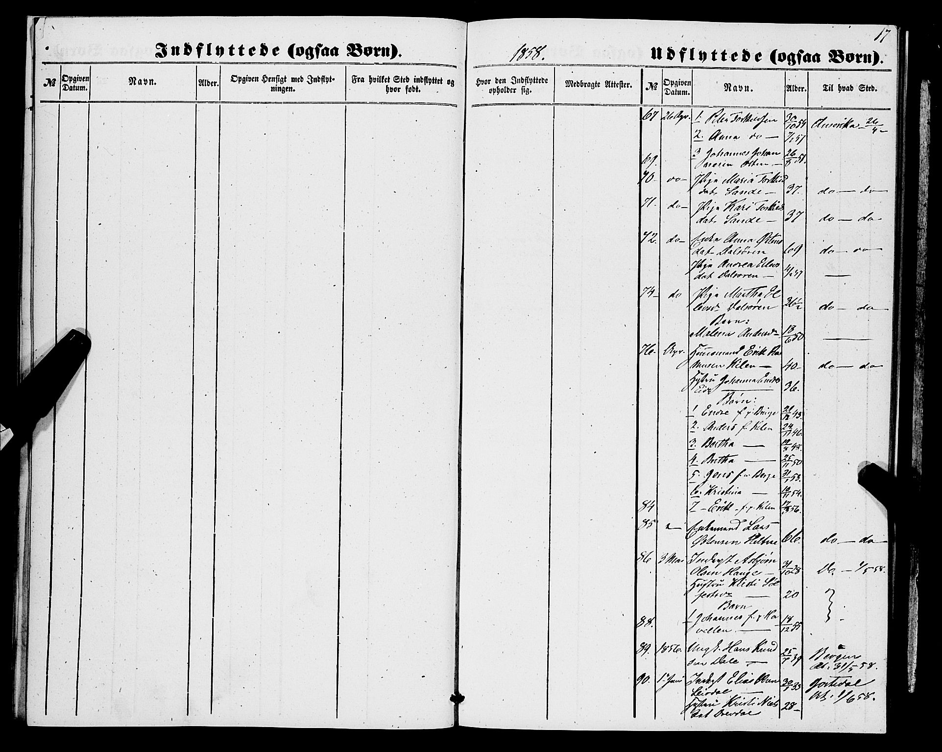 Luster sokneprestembete, AV/SAB-A-81101/H/Haa/Haaa/L0009: Parish register (official) no. A 9, 1856-1871, p. 17