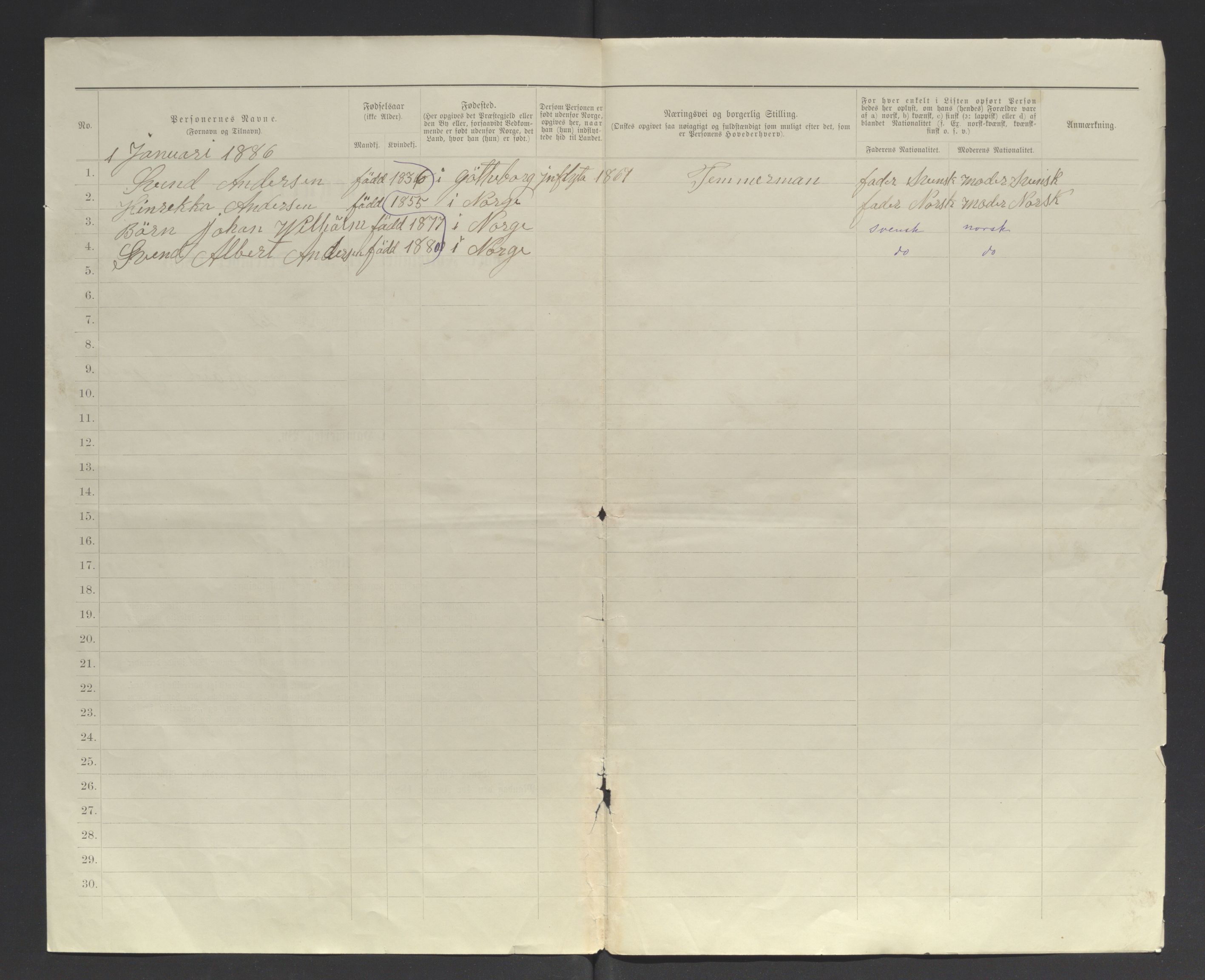 SATØ, 1885 census for 2001 Hammerfest, 1885, p. 2b