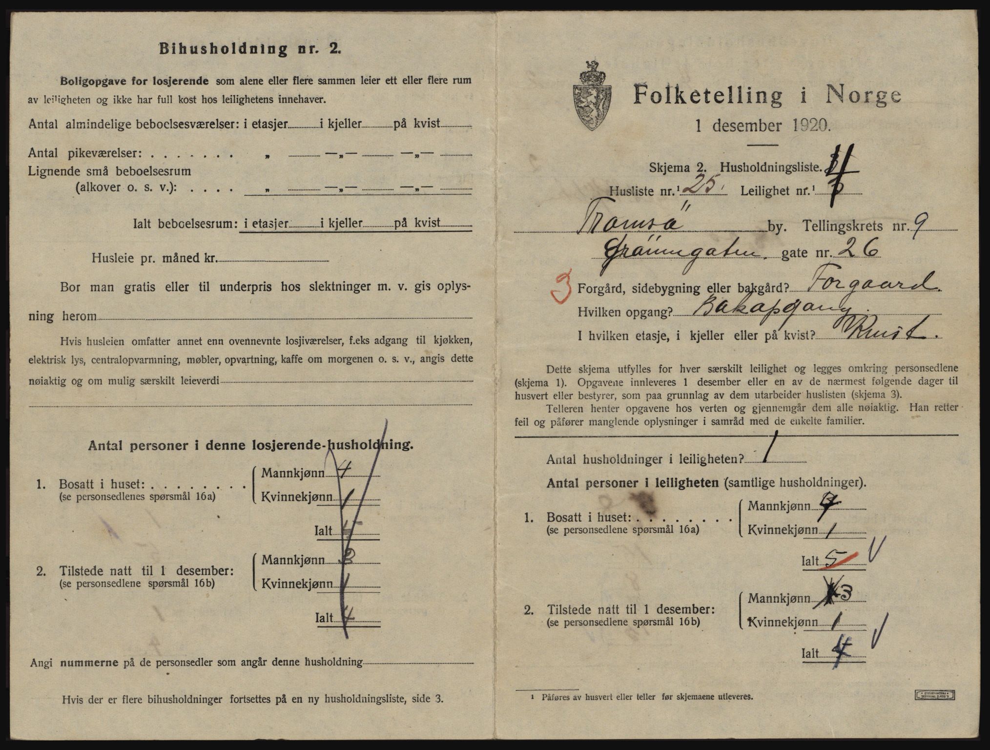 SATØ, 1920 census for Tromsø, 1920, p. 4915